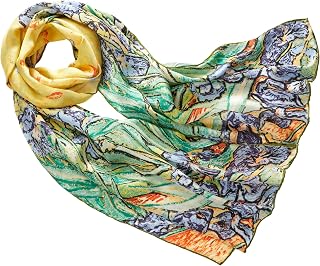 100% silk ladies scarf with Van Gogh Art Print, P841 - sword lily, P841 - Schwertlilien