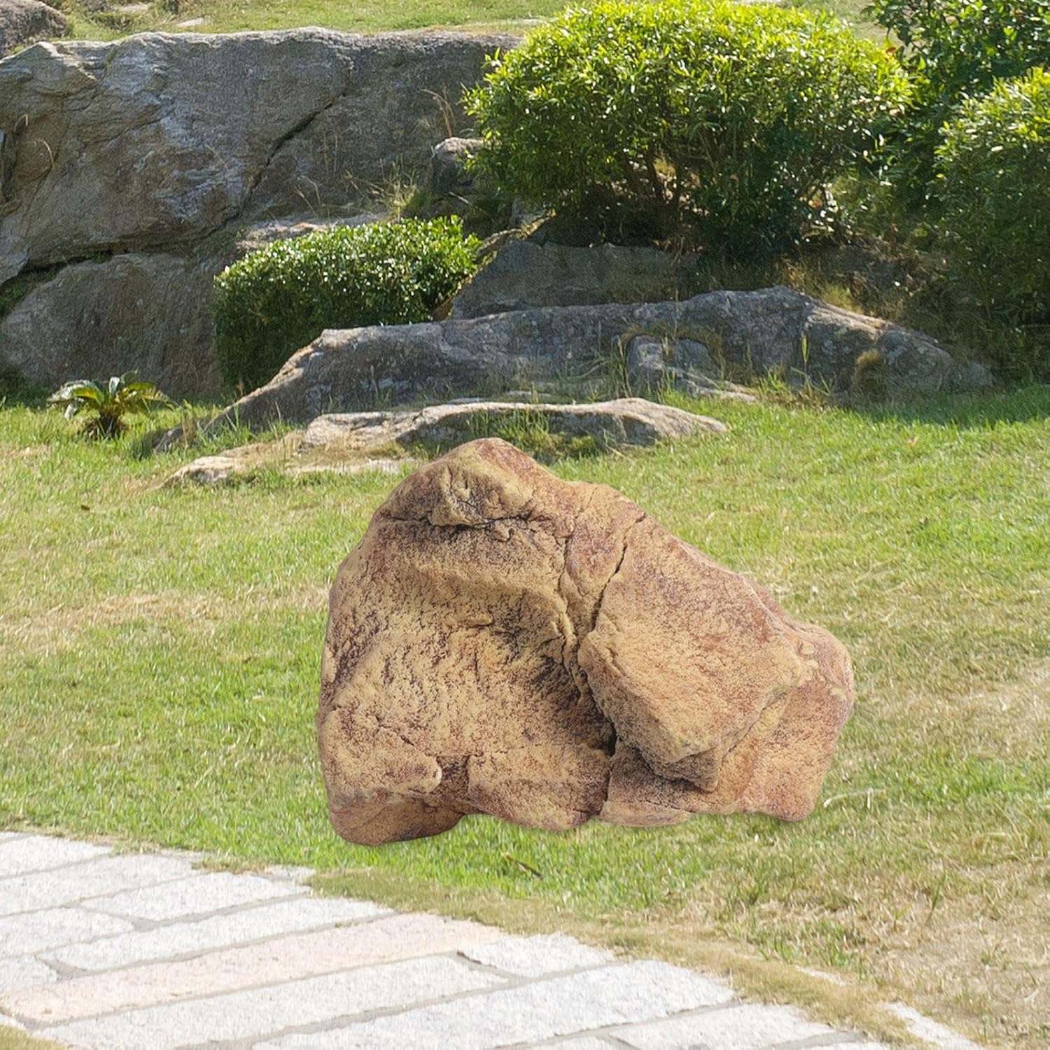 Artificial Landscape Rock - Realistic Foam Faux Stone Prop (35x20x27cm / 13.8x7.9x10.6in) for Garden, Aquarium, Park & Indoor Outdoor Decoration