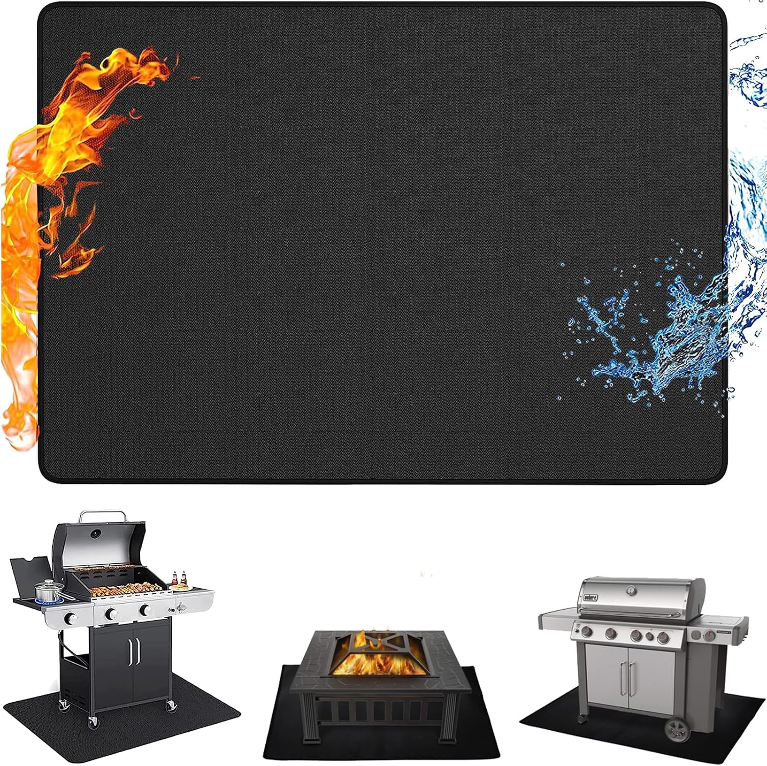 Under Grill Mats for Outdoor Grill, DoubleSided Fireproof BBQ Grill