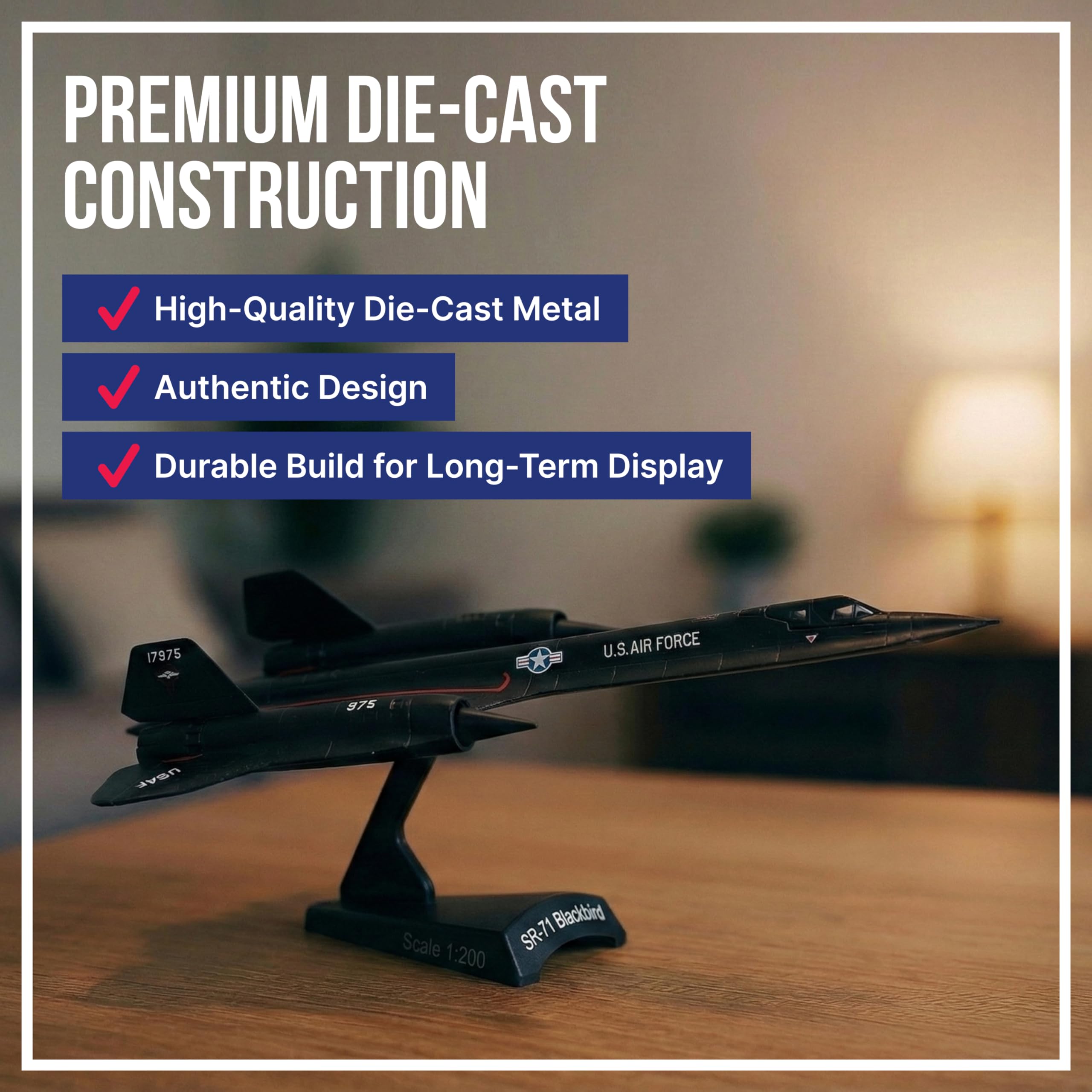 ロッキード SR-71 1:200 スケール モデル Amazon.com: Postage Stamp USAF SR-71 Blackbird Die-Cast Metal