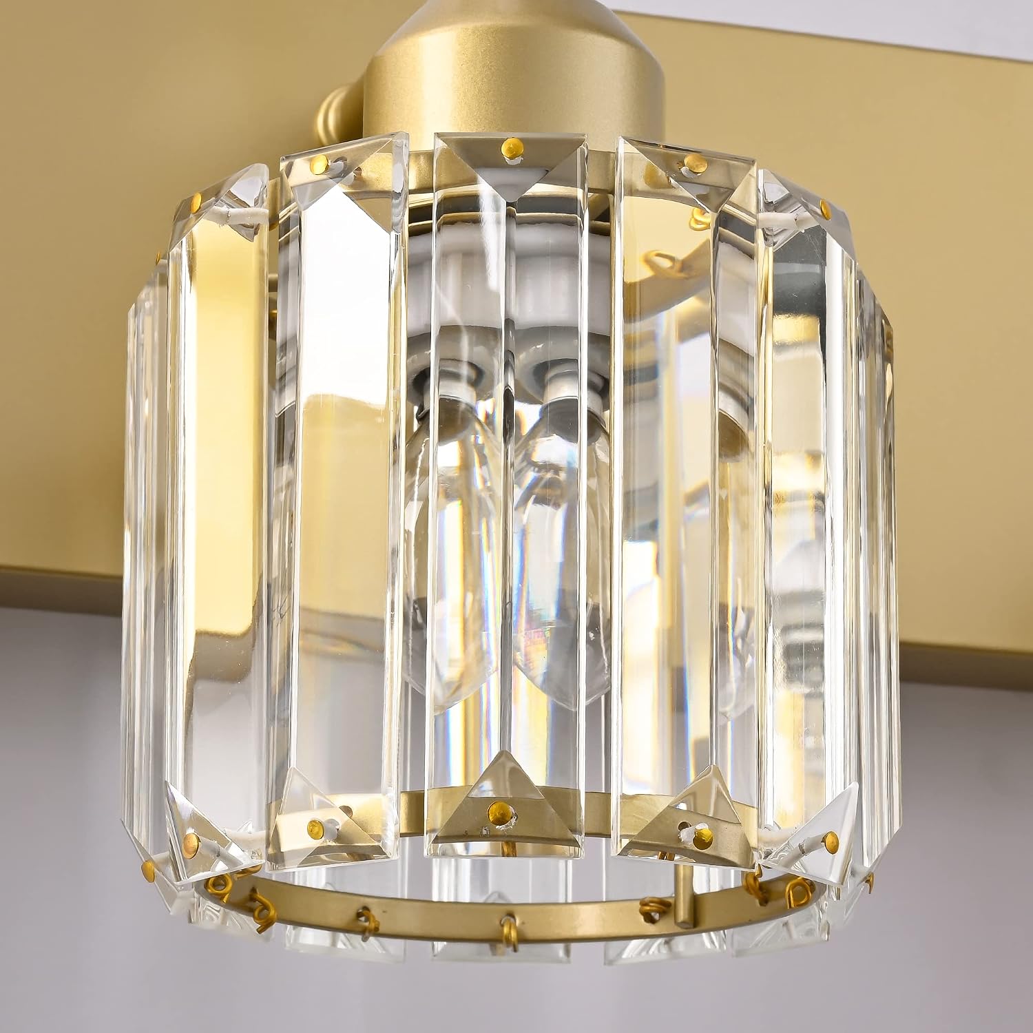 PRESDE 2 Crystal Bathroom Lights Fixtures Modern Gold Vanity Lights Fixtures Over Mirror Modern Bath Wall Lighting