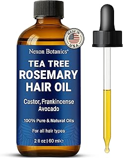 Tea Tree Rosemary Oil for Hair Growth 2 fl oz - Scalp Treatment with Castor, Frankincense & Avocado Oils - For Dry, Damaged Hair - Nexon Botanics