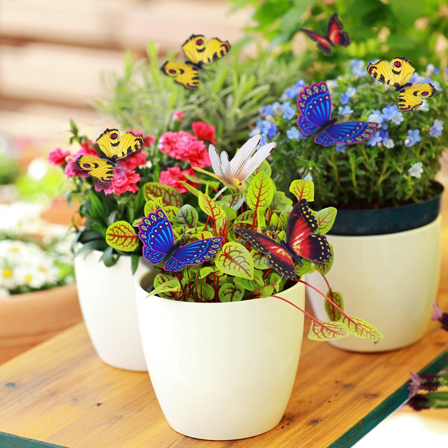 6 Mazzi di fiori per case delle bambole in miniatura, margherite colorate in miniatura