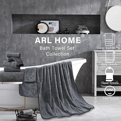 Miniatura 2 de Juego de 4 toallas de baño extra grandes de 35 x 70 pulgadas, toallas de baño de microfibra suave y acogedora, de secado rápido, absorbentes, para