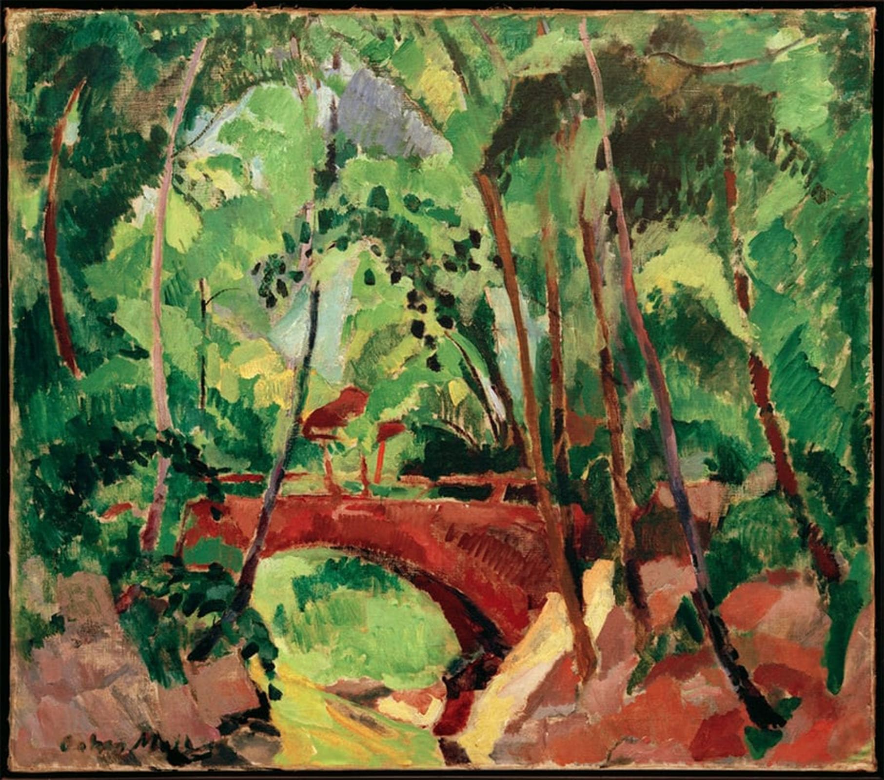 ARTXLXXBN Famous Painting Art Wall Decor Abstract Art Picture Grunewald Bridge by Oskar Moll Animal Pictures for Home Decor 60x90cm