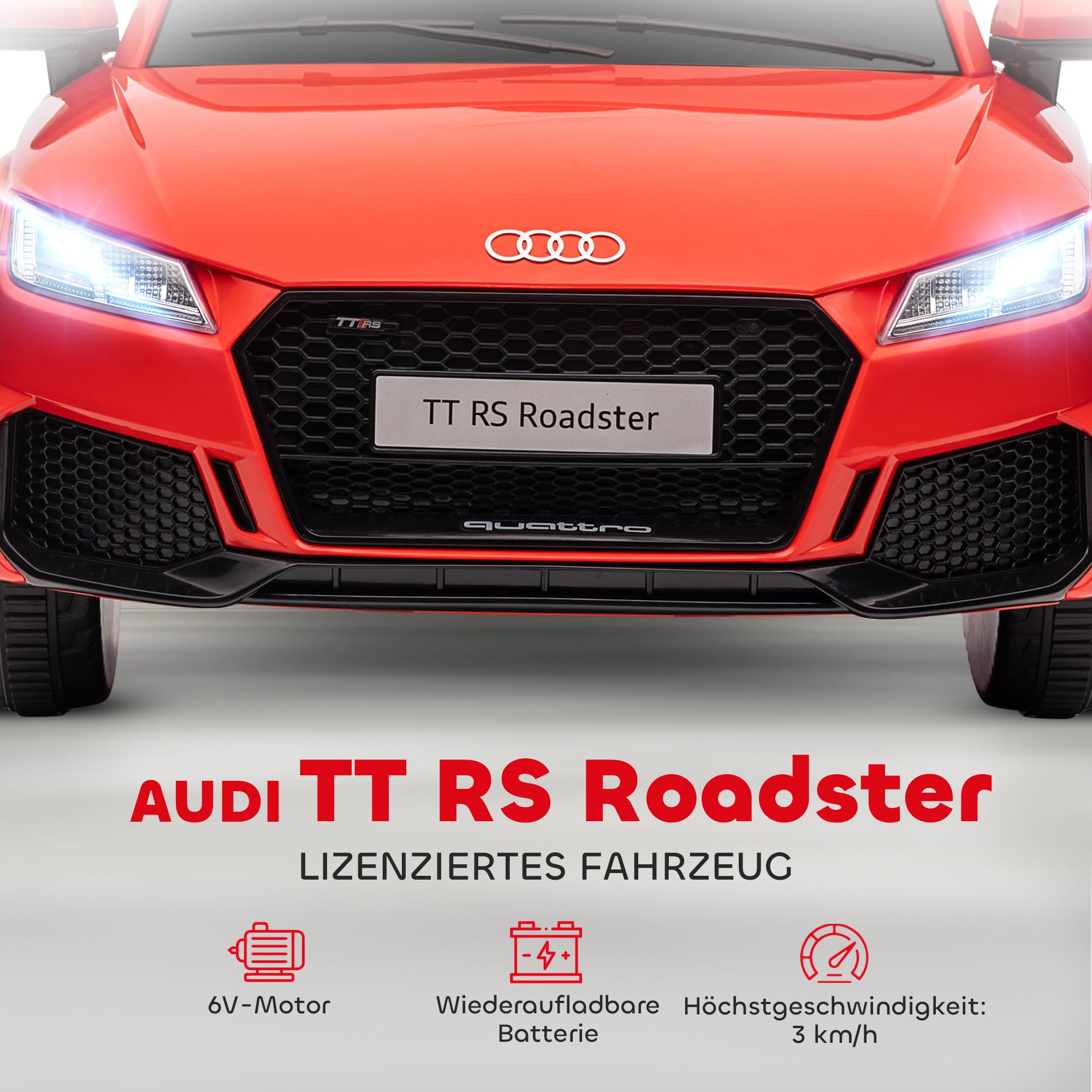 Auto elektryczne dla dzieci, zdalne sterowanie, MP3, czerwone