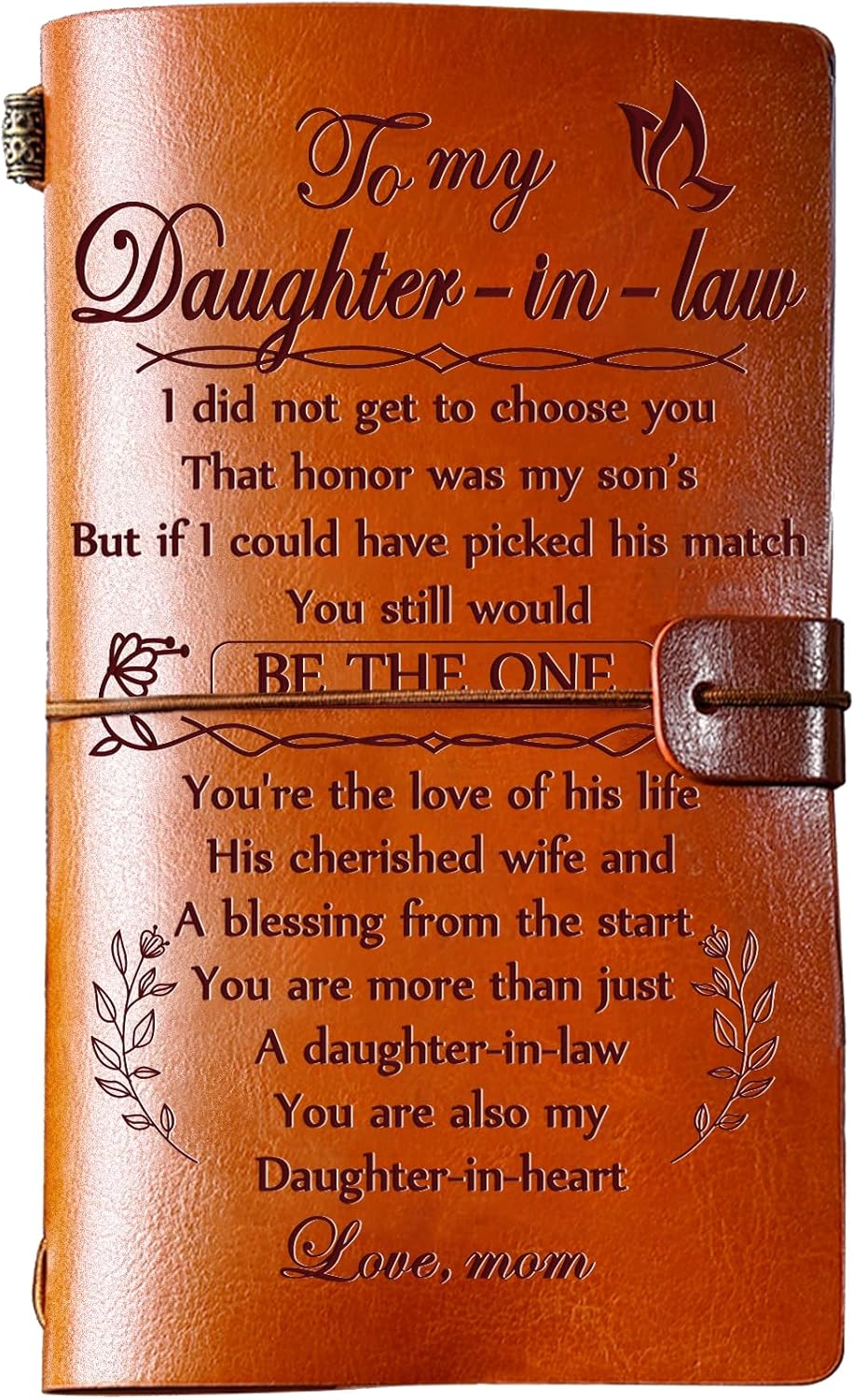 Hiipeenow Daughter in Law Gifts for Wedding Day, To My Daughter-in-Law Leather Travel Journal 140 Pages Presents, Valentines Day Birthday Anniversary Mothers Day Christmas Gifts for Daughter in Law