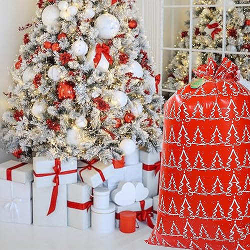 Miniatura 3 de LIYUABU Bolsas de regalo de Navidad extragrandes de 56 x 36 pulgadas, 1 unidad de plástico duradero reutilizable de gran tamaño, bolsas de regalo