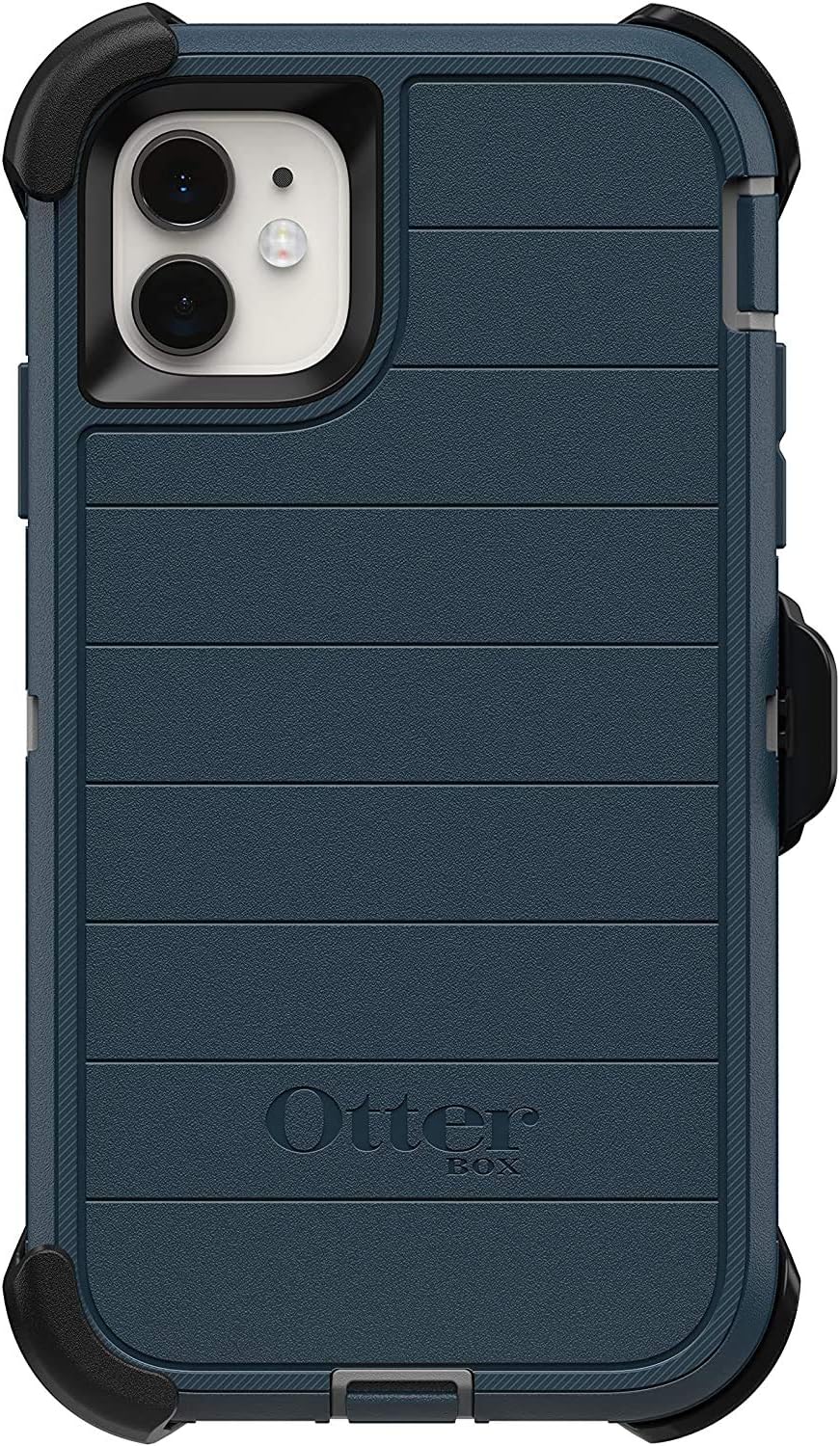 OtterBox Defender Series Rugged Case & Holster for iPhone 11 Only (Not for The Pro Model) - Non Retail Packaging - Gone Fishin Blue (with Microbial Defense)