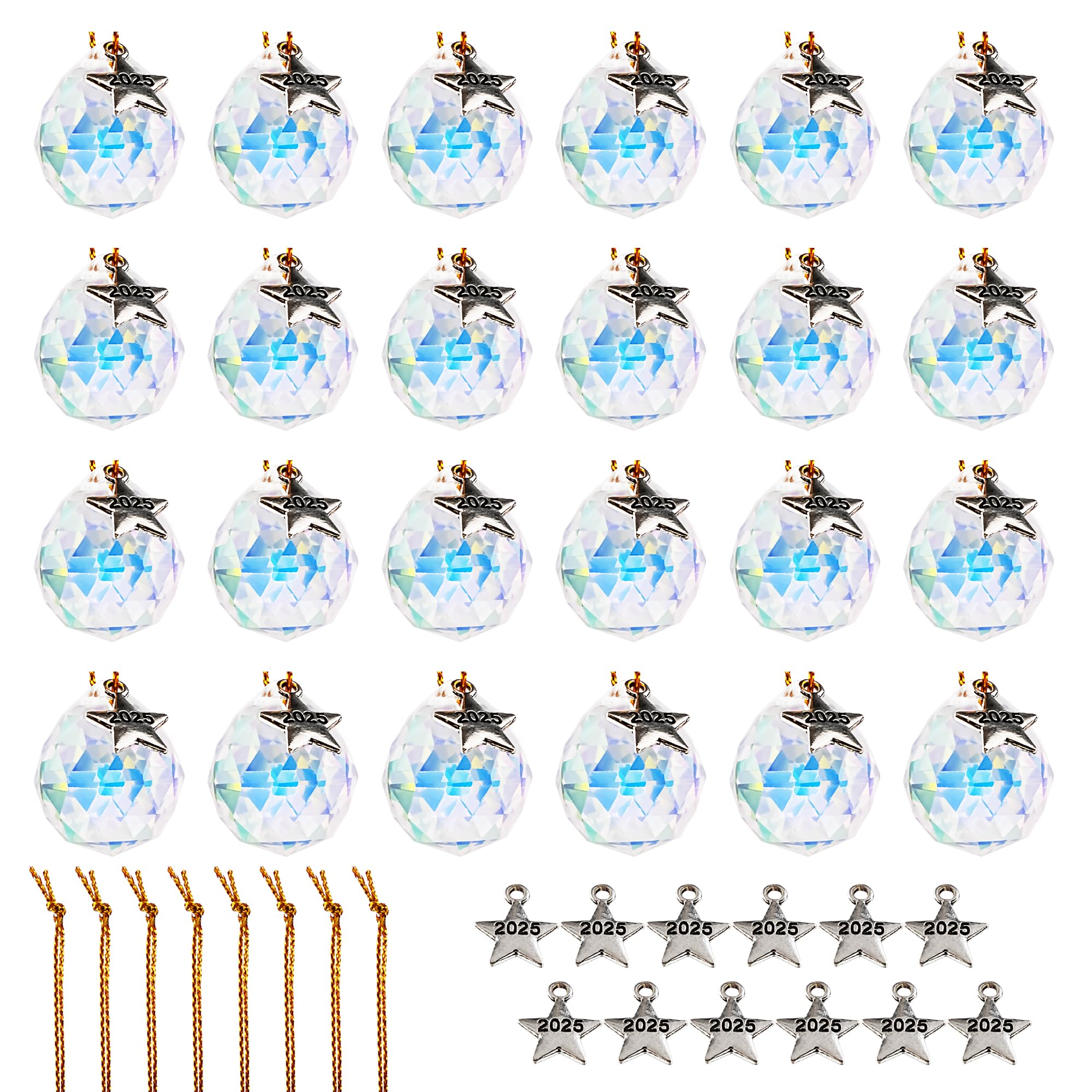 KANPURA 24pcs Crystal Ball Prisms AB Color 20mm Hanging Crystals for Windows Rainbow Pendants Maker for Wedding Garden, Party - Image 2