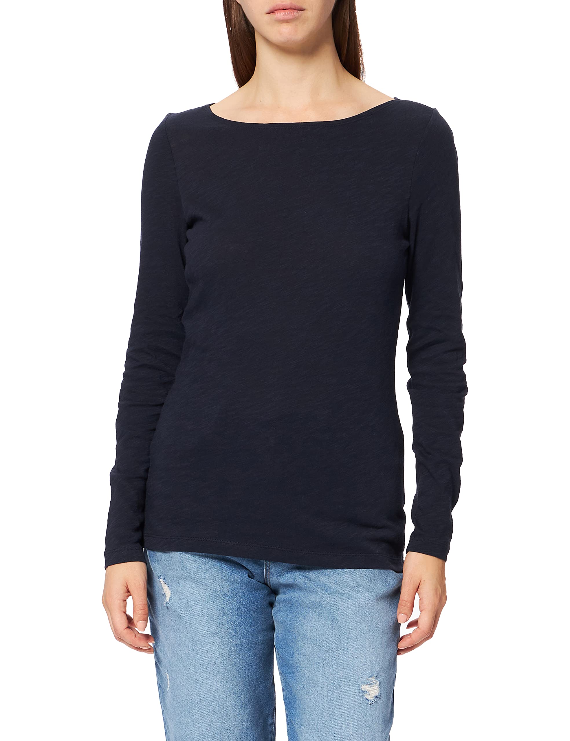 Marc O'Polo Damen Langarmshirt aus Bio-Baumwolle Unterziehshirt