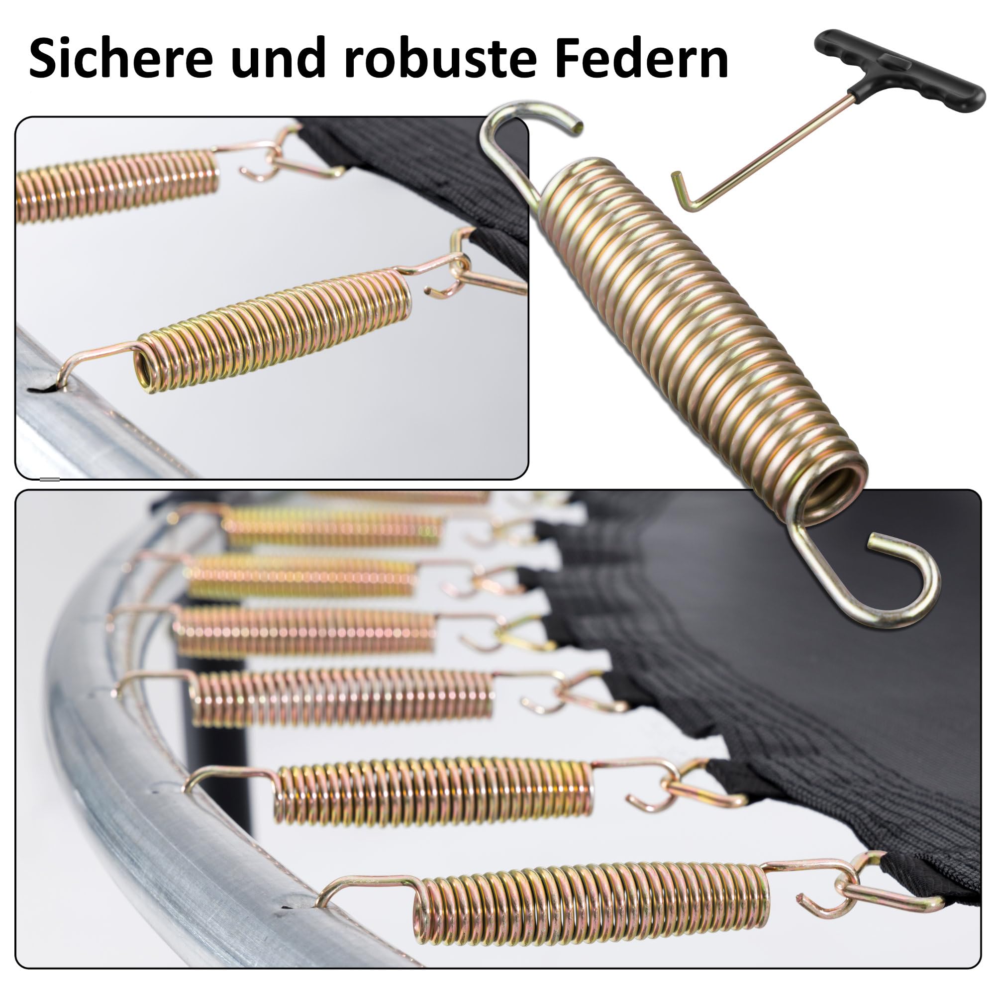 Zelsius Trampolin Schwarz für den Outdoor-Bereich | Trampolin Outdoor, Gartentrampolin mit Sicherheitsnetz, Leiter und Schuhbeutel | Trampolin für Sport und Freizeit