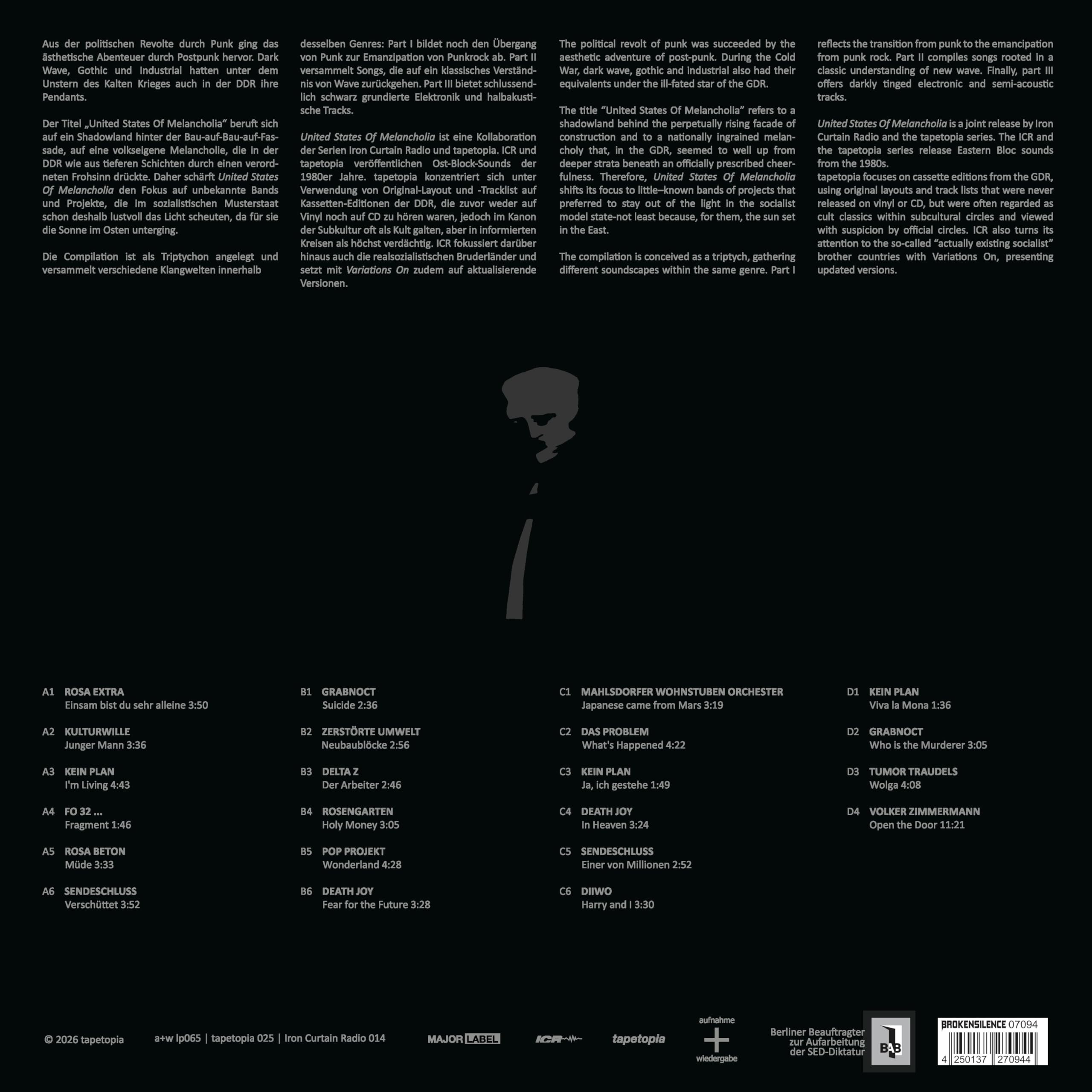 United States Of Melancholia - Post Punk GDR 1982-1990 Vol. 1