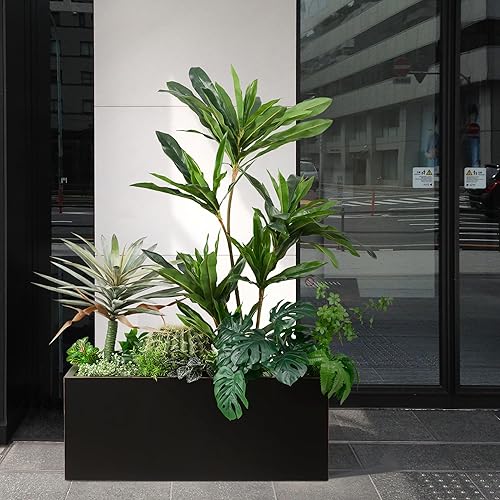 Miniatura 8 de Wallowa Maceta metálica pesada larga y grande para exterioresinteriores, caja rectangular de 38 pulgadas de largo x 15 pulgadas de ancho x 15