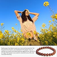 Vista 50 de Pulsera de turmalina negra, pulsera de cristal curativo natural para mujeres y hombres, pulsera de cuentas redondas de 0.315 in para espiritual