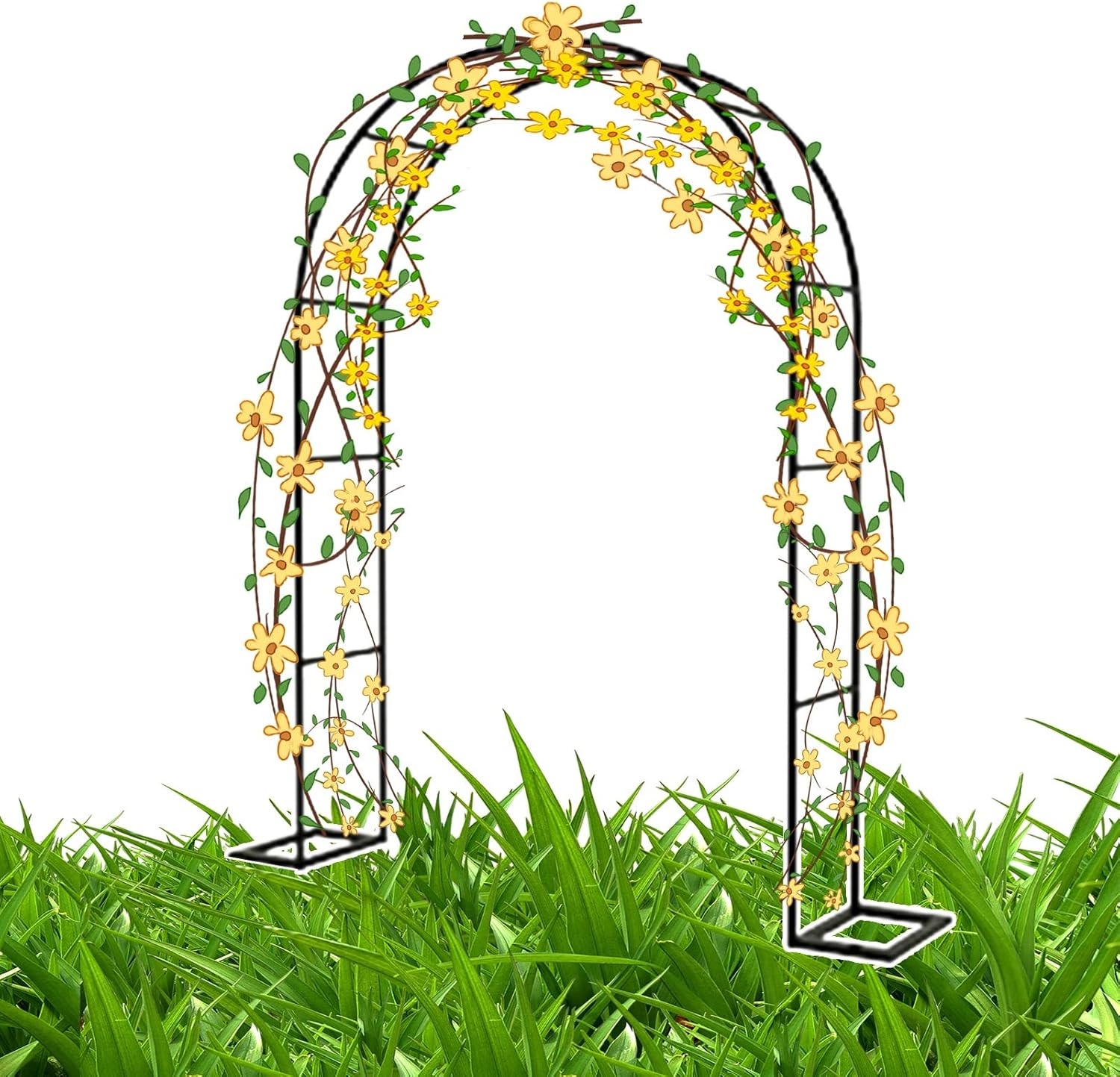 Garden Arch, Support Archway, Backyard Garden Climbing Frame, Metal Hutch and Weatherproof Plant Climbing Support, Roof/Entrance/Villa (Color : White, Size : 80x200x40CM)