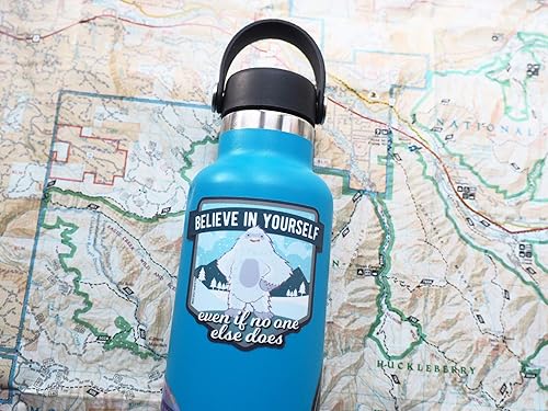 Miniatura 2 de Believe in Yourself Yeti Sticker - Cute Sasquatch Believe Decal for Hydroflask or Laptop. Funny Vinyl Monster Bumper Sticker