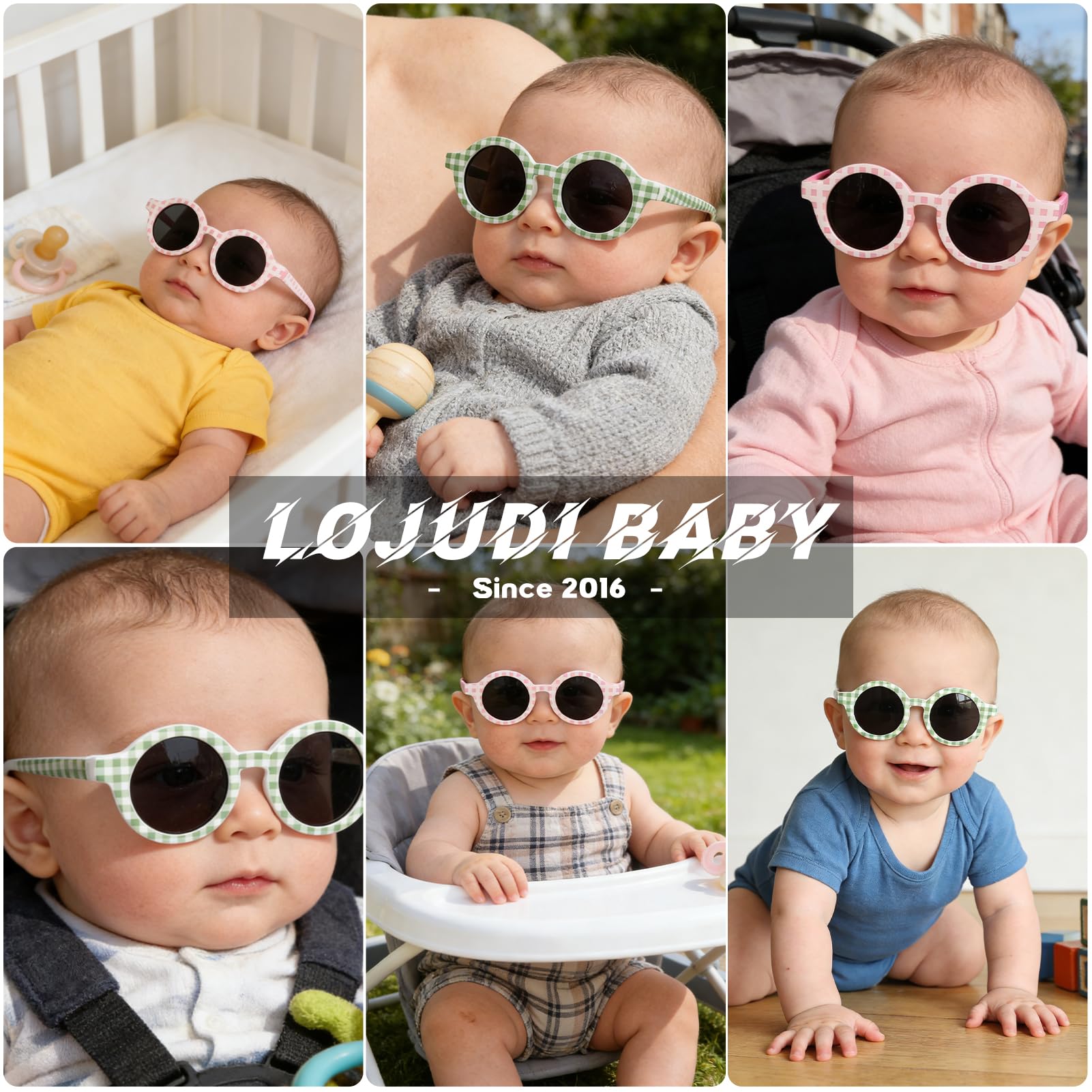 Occhiali da sole polarizzati per bambini 0-36 mesi – con cinturino regolabile in silicone rotondo montatura protezione UV per bambini piccoli 0-3 anni