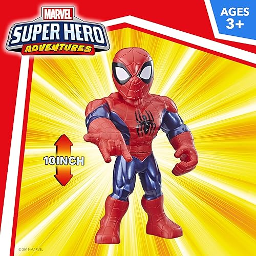 Miniatura 3 de Playskool Heroes Mega Mighties Marvel Super Hero Adventures Web Warriors Paquete de 3, Spider-Man, Kid Arácnido, Rinoceronte de Marvel, figuras de