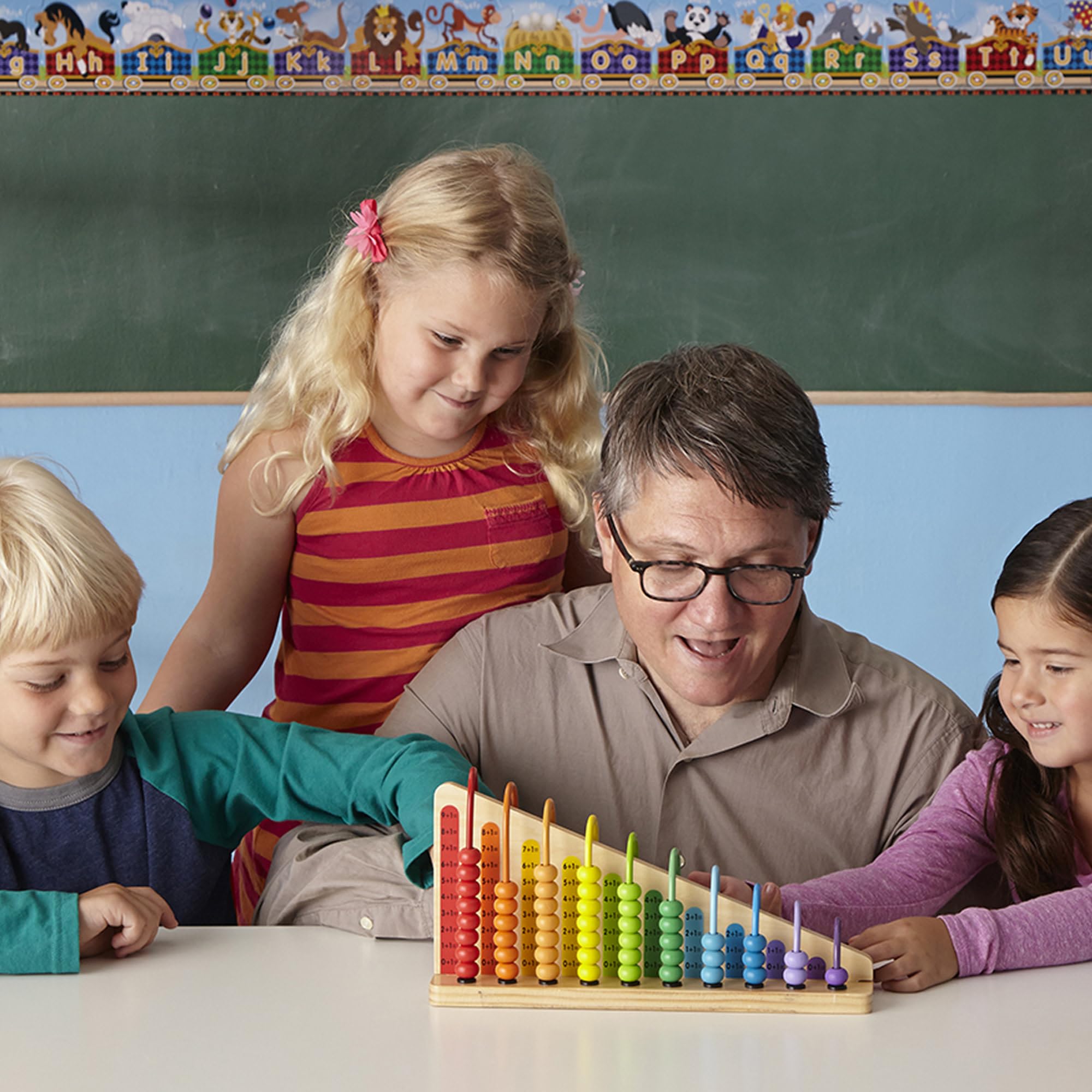 Melissa & Doug - Abakus: Lernspielzeug - Abakus mit 55 bunten Perlen und 2 austauschbaren Holzbrettern für Kinder