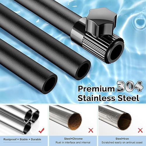 Miniatura 5 de Poste de tensión de esquina para regadera organizador de almacenamiento de champú de 4 niveles a prueba de óxido para ducha interior - Estante de