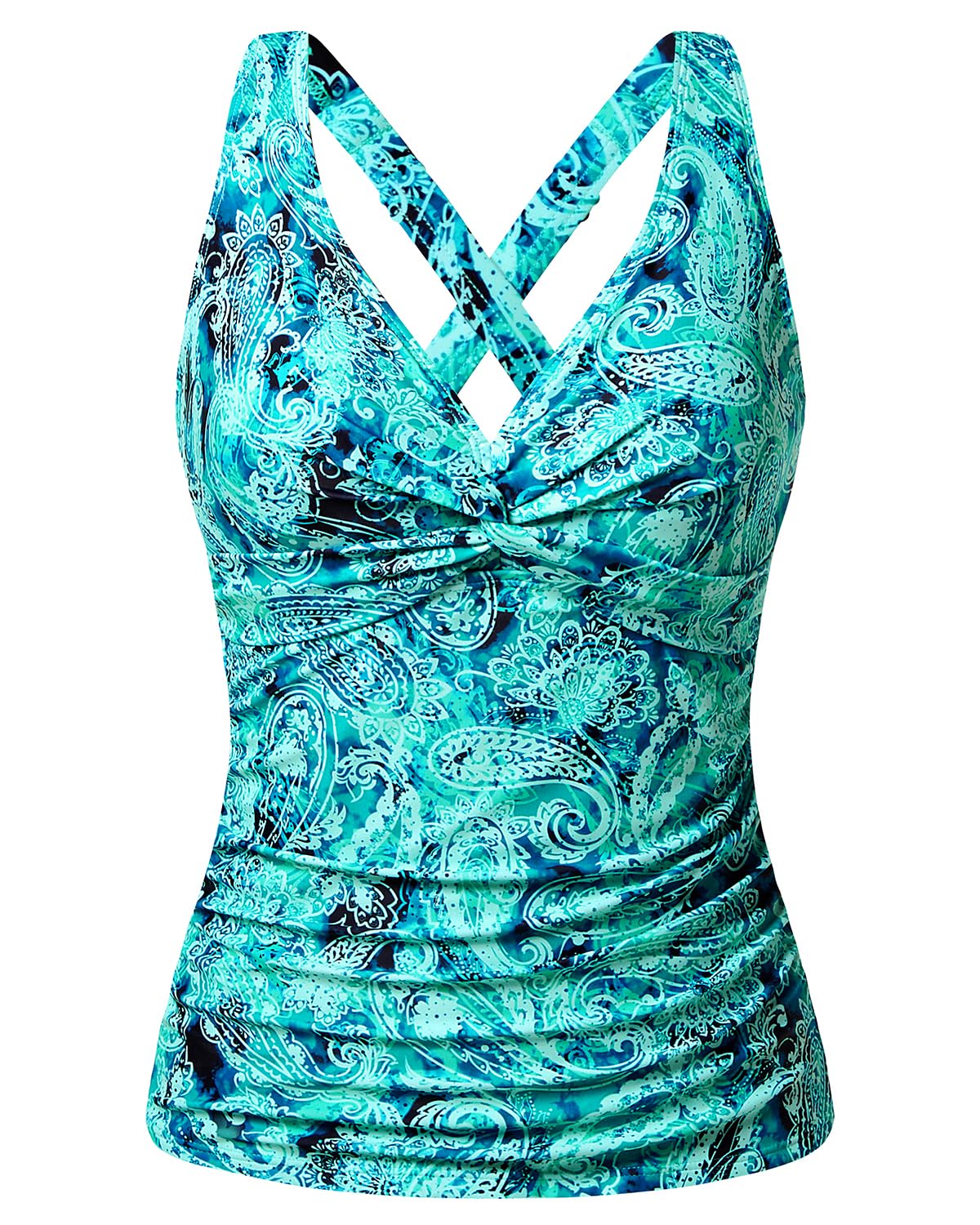 tempt me Women Underwire Tankini Top Only - Tummy Control Bathing Suit Top Twist Front Swim Top Criss Cross Back Swimsuit 2025-picture-34