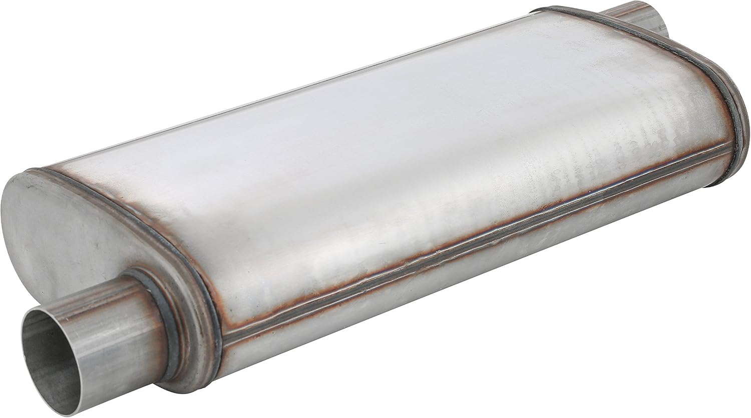 TOTALFLOW 31265 18" Muffler Body Straight Through Deep Tone Performance Muffler-18 Length / 24" OAL-Oval 4" x 9" 2.25" Offset Reversible/Bi-Directional