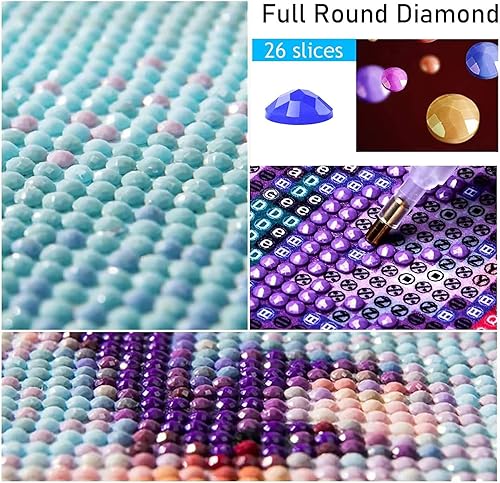 Miniatura 3 de Pintura de diamantes de fantasía con diamantes grandes, kit de pintura fácil por números para adultos, kit de pintura de gemas 5D para adultos,