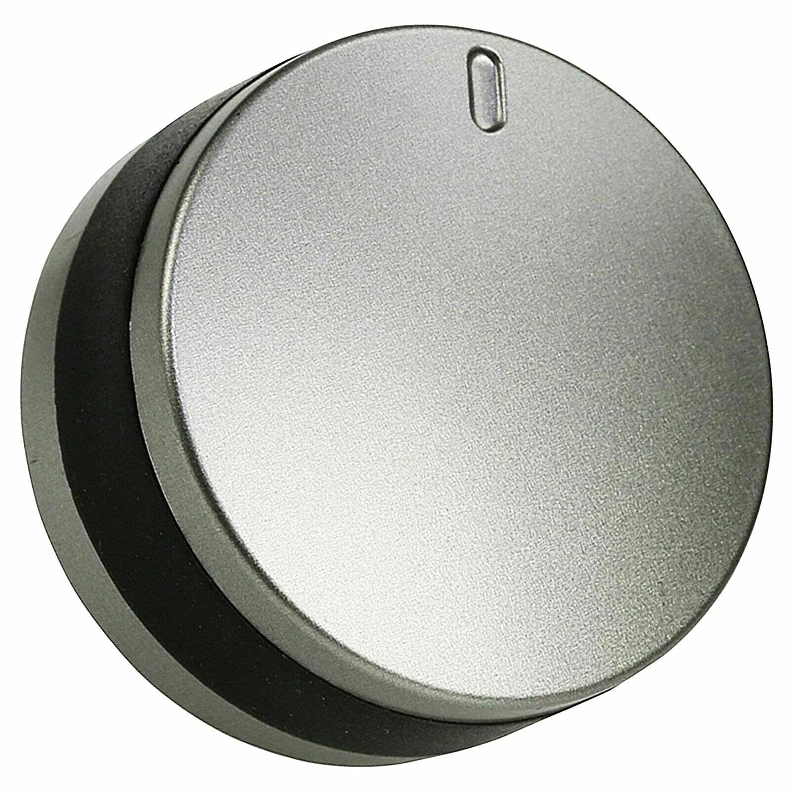 bartyspares Oven Hob Control Knob for Howdens Lamona LAM3200 LAM3204 LAM3401 (Silver / Black) - Stainless Steel, Electric, Freestanding