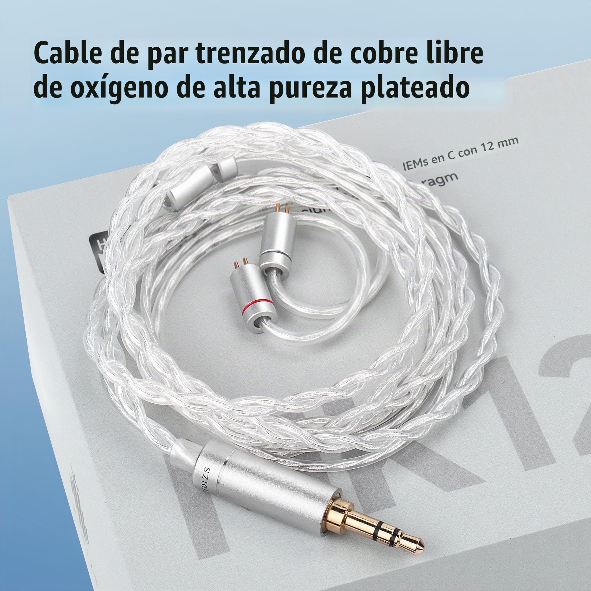 Hidizs MK12 Turris Auriculares In Ear Monitor, 12 mm Diafragma de Magnesio Puro al 91% con Imán de 1,5 T, Sonido Estudio, 10 Hz-45 kHz, Filtros Neumáticos, Cable OFC, 3,5 mm