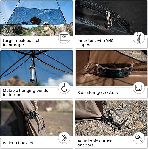 Miniatura 5 de OneTigris JOVIAN - Tienda de campaña para 4 personas, refugio familiar de 3 estaciones, fácil instalación, mochilero al aire libre con mosca