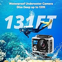 Vista 4 de AKASO Brave 4 Cámara de acción 4K 30fps con tarjeta microSD U3 de 64 GB Kit de accesorios para casco de bicicleta, 20MP Ultra HD 131FT Cámara