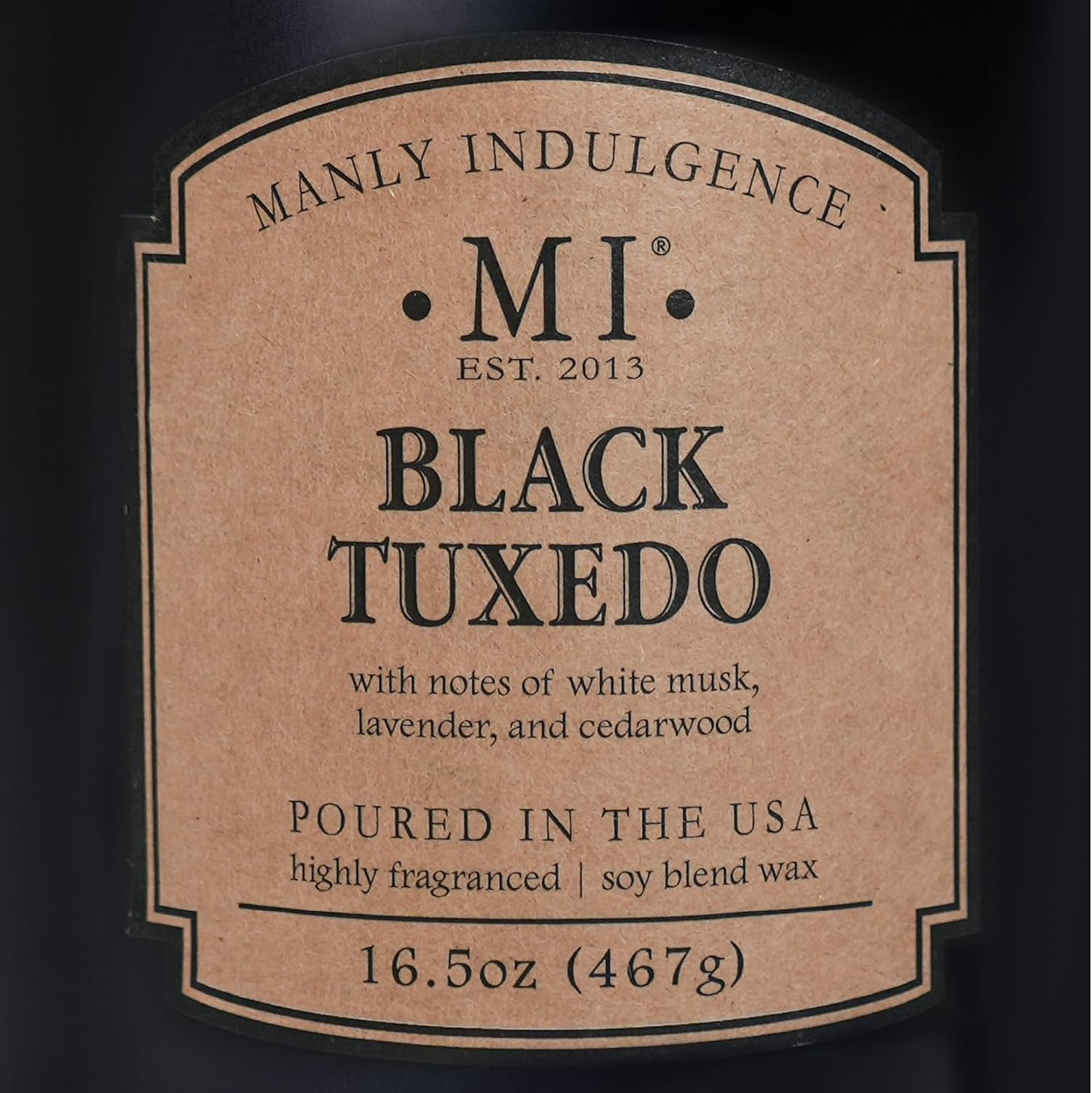 Manly Indulgence Black Tuxedo Candles for Men, 2 Wick, 16.5 oz, Premium Soy Blend Wax, 60H Burn, Candles for Home Scented - Made in The USA - Image 5