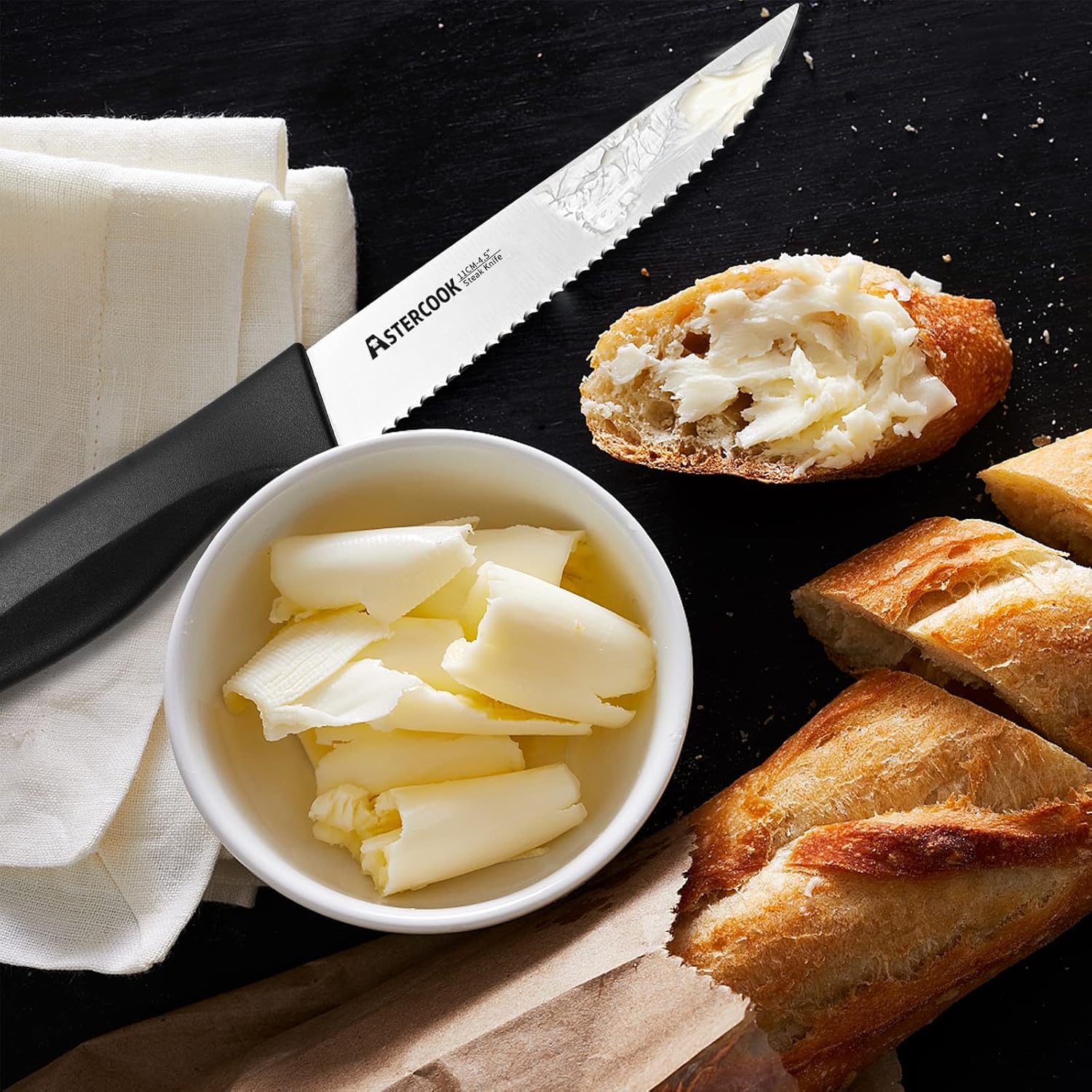 Steak Knife, Steak Knives Set of 8 with Sheath, Astercook Dishwasher Safe High Carbon Stainless Steel Steak Knife with Cover, Black : Everything Else