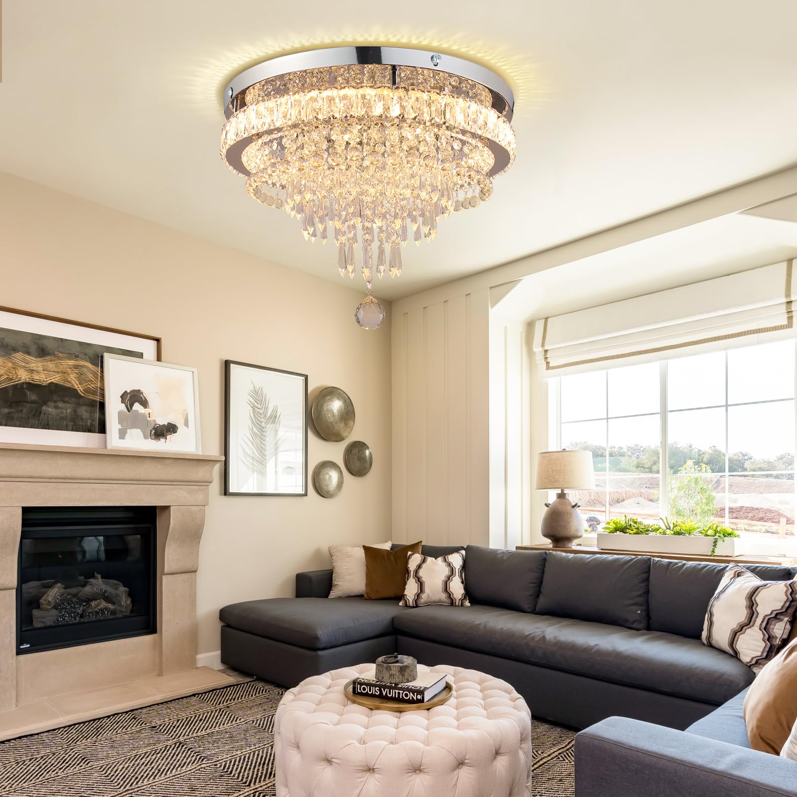 FRIXCHUR Crystal Chandelier - Warm White LED -7