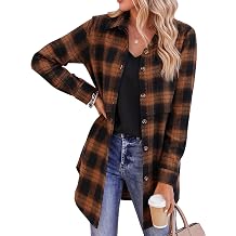 Zeagoo Womens Flannel Shirts Long Sleeve Plaid Button Down Shirts Fall Tops
