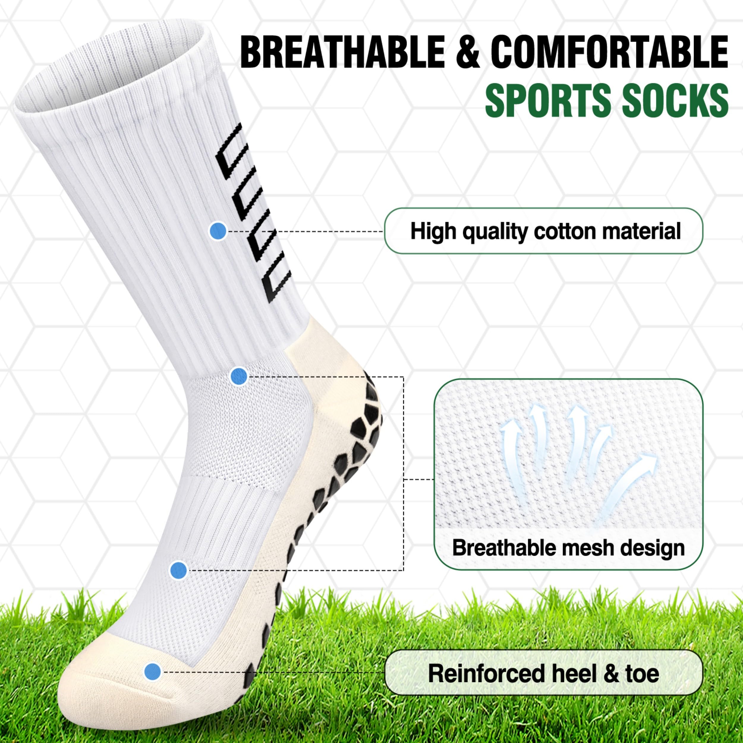 ENONEO Calze Calcio Antiscivolo Uomo 37-45 Calze Antiscivolo Calcio Anti Vesciche Addensare Cotone Calzini Sportivi Donna Traspirante Calzini Grip Calcio per Ciclismo Trekking