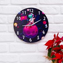 DeepCraft Decorative Wooden Wall Clock Living Room, Children's Room Clock - Astronaut