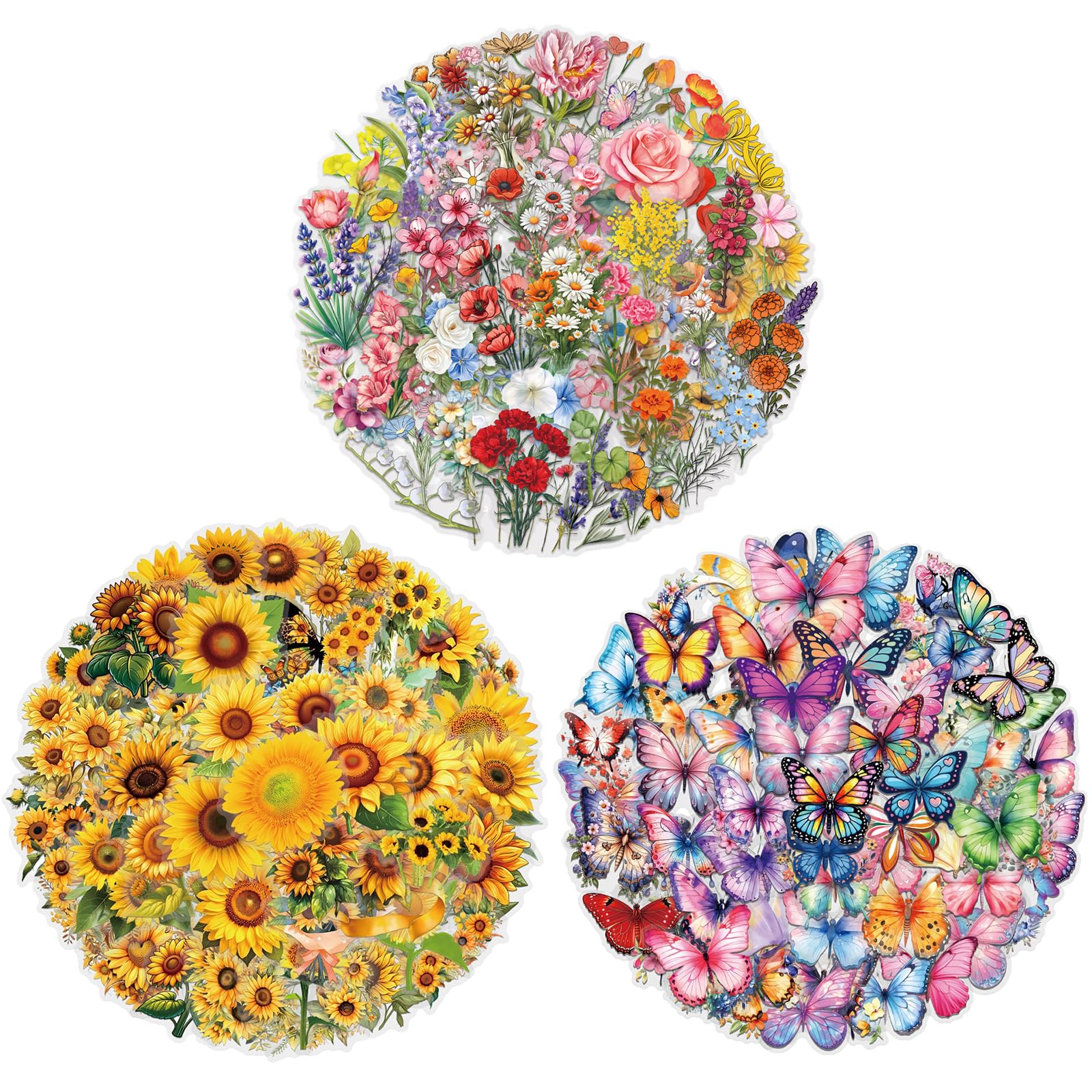 Tivleed Multicolored Flower Stickers, Scrapbook Supplies, Scrapbook Stickers - 180Pcs Aesthetic Floral & Butterfly Decals For Crafts, Journals, Laptops