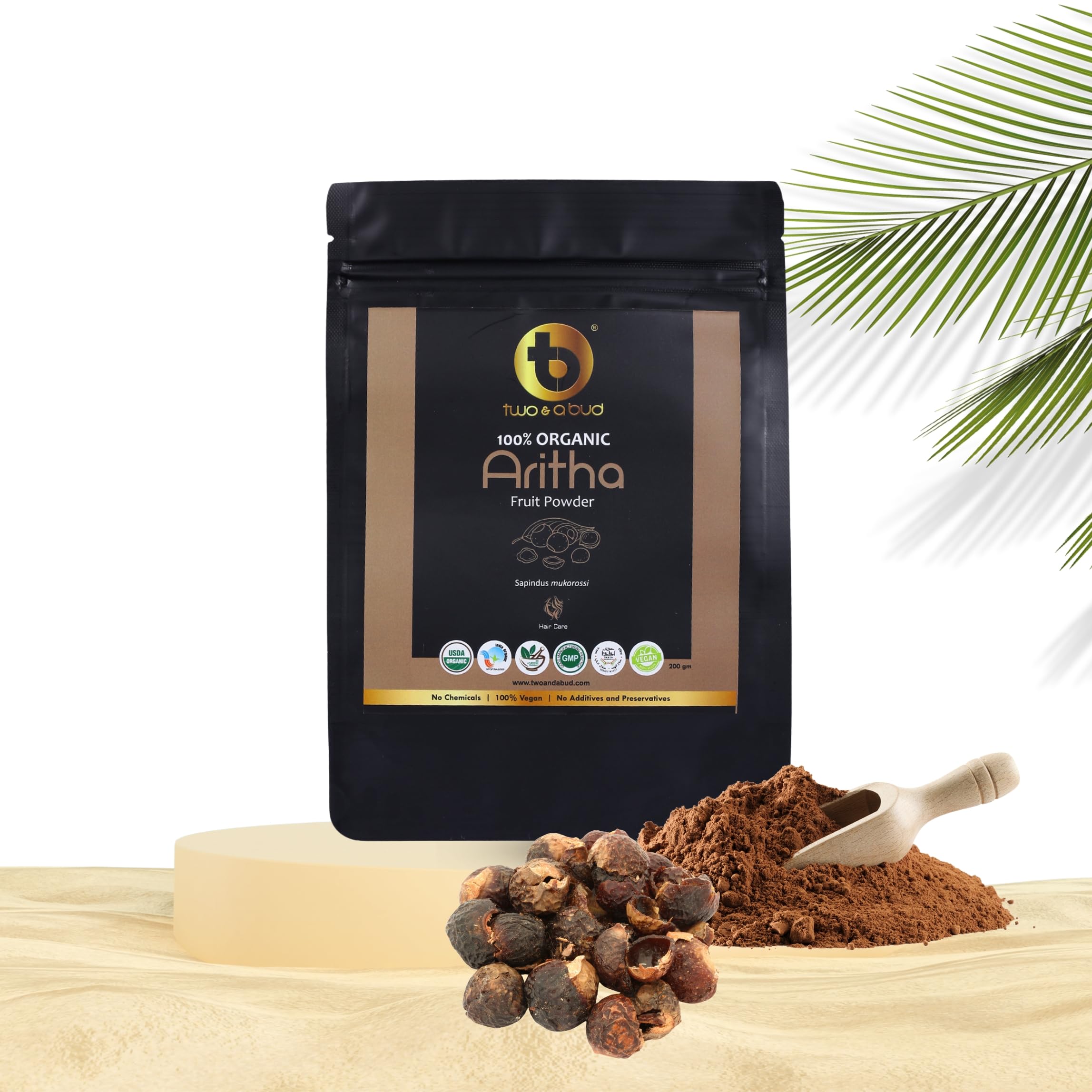 Two & A Bud 100% Organic Aritha Powder 200g (Soapnut) for Hair Growth, Scalp Cleanser, Dandruff Treatment, Natural Shampoo, Vegan Chemical-Free, Sulfate-Free-picture-19