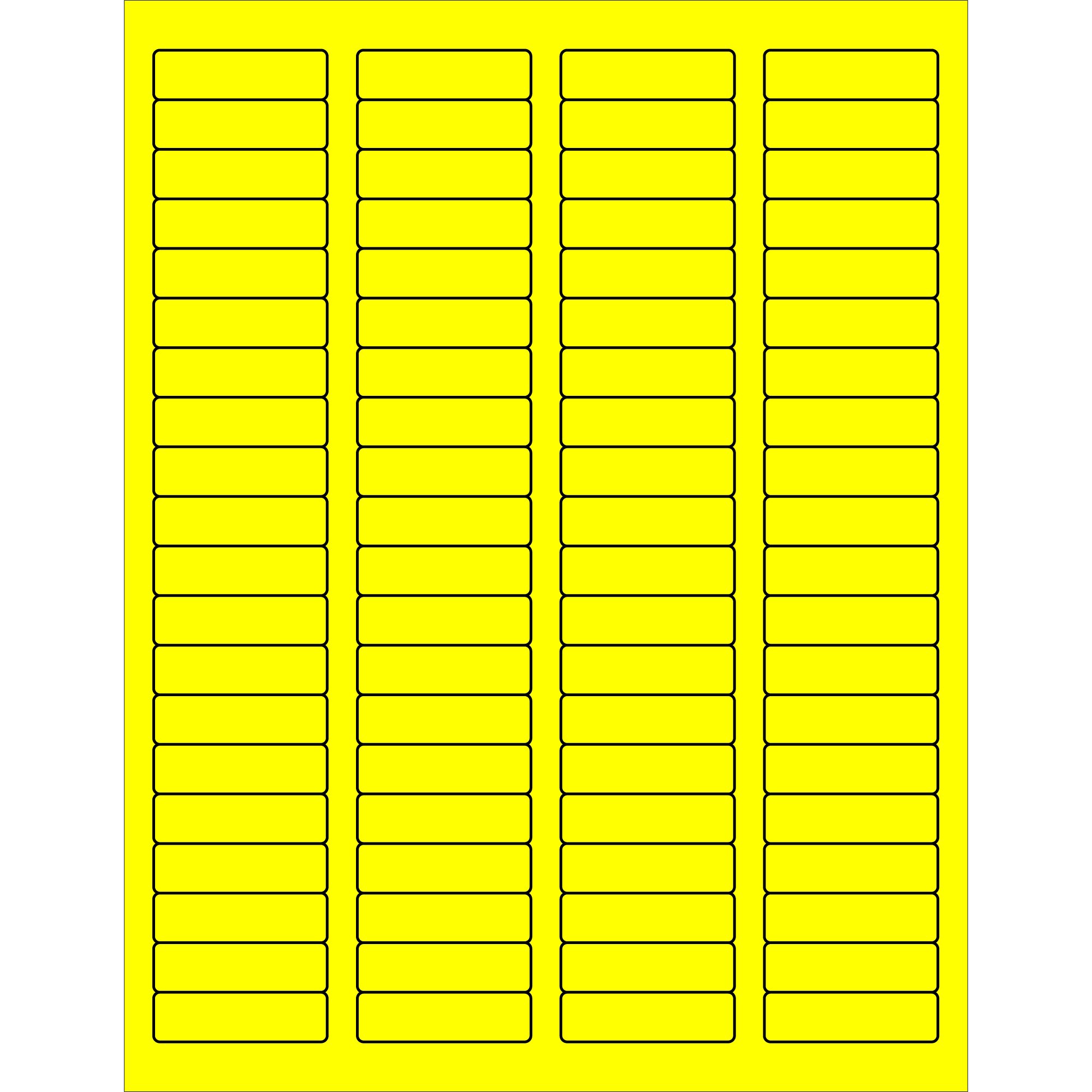 Tape Logic1 3/4' x 1/2' Fluorescent Yellow Return Address Labels, for Laser & Inkjet Printers, Permanent Adhesive, 8 1/2' x 11' Sheet, 80 Labels Per Sheet, 100 Sheets