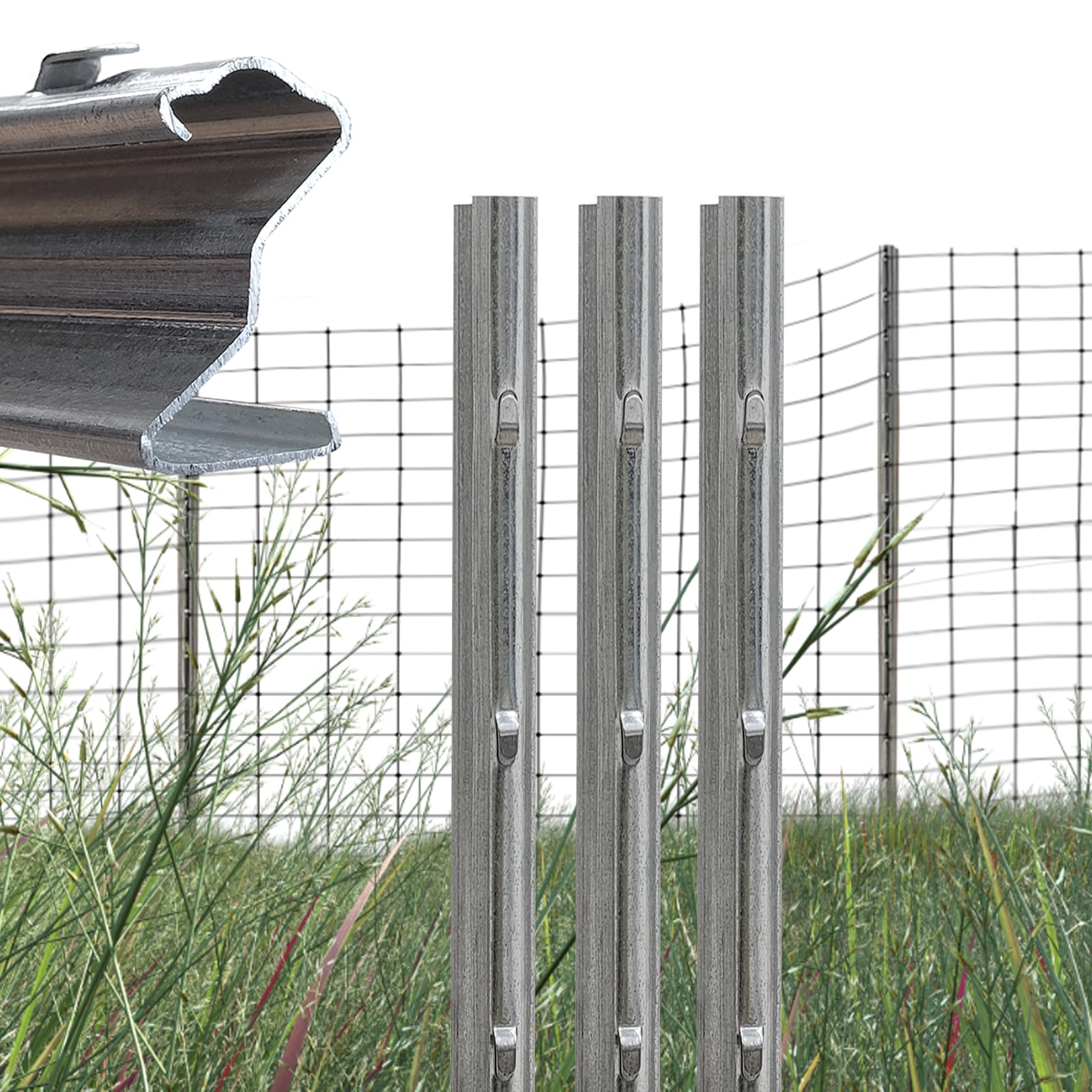 TRUTZHOLM 10x Z-Profil Zaunpfosten 200 cm feuerverzinkt Zaunpfähle 1,5 mm Stärke gestanzte Haken Forstprofil