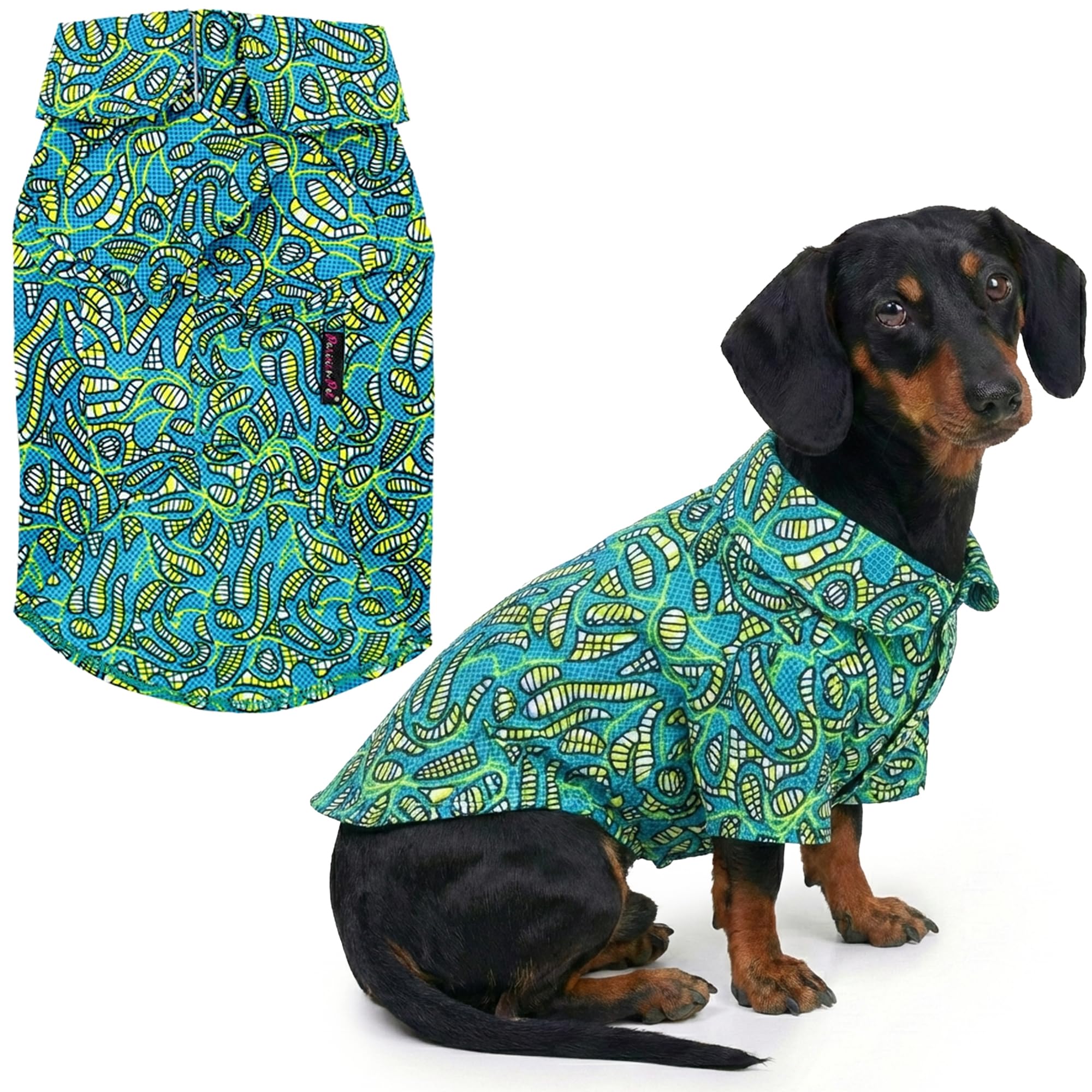 Parisian Pet Tribal Leaves Dog Shirt - Cotton Clothes for Large Dogs - Stylish Tropical Dog Outfit - Lightweight and Soft Puppy Clothes - Trendy Tshirts for Dogs - Comfortable Summer Camp Pet Apparel โ image 1
