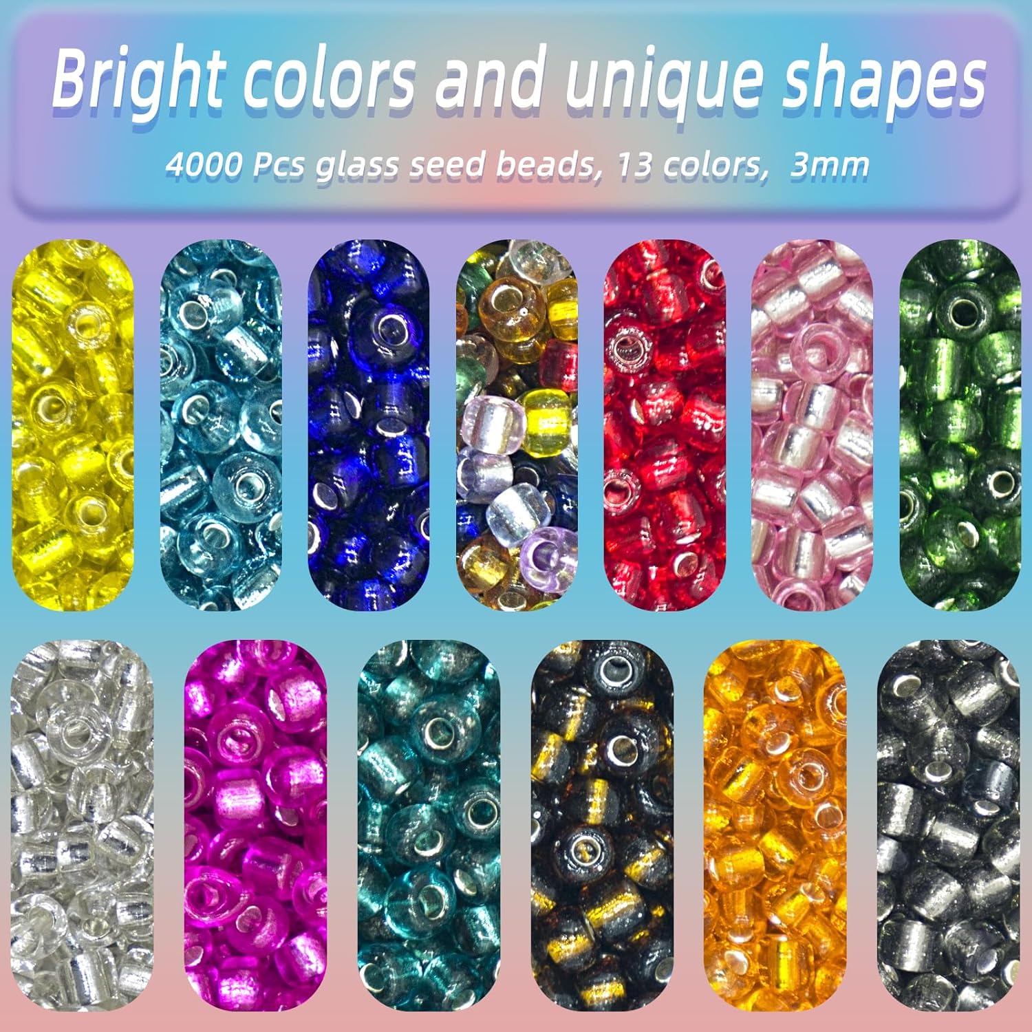 3mm Craft Glass Seed Beads Bulk, 4000 Pcs Jewelry Making Pony Beads for Bracelet, Waist, Neckalce Waist Earring DIY Craft (Olive Green) - Image 3