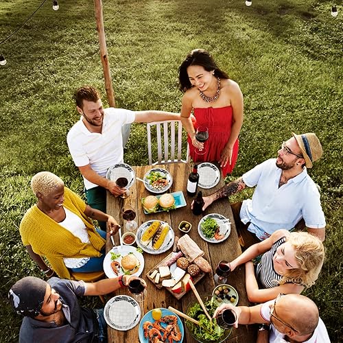 Miniatura 4 de TINSKY 50 platos de bola de discoteca plateados, suministros de fiesta de discoteca de los años 70, platos de despedida de soltera, decoraciones