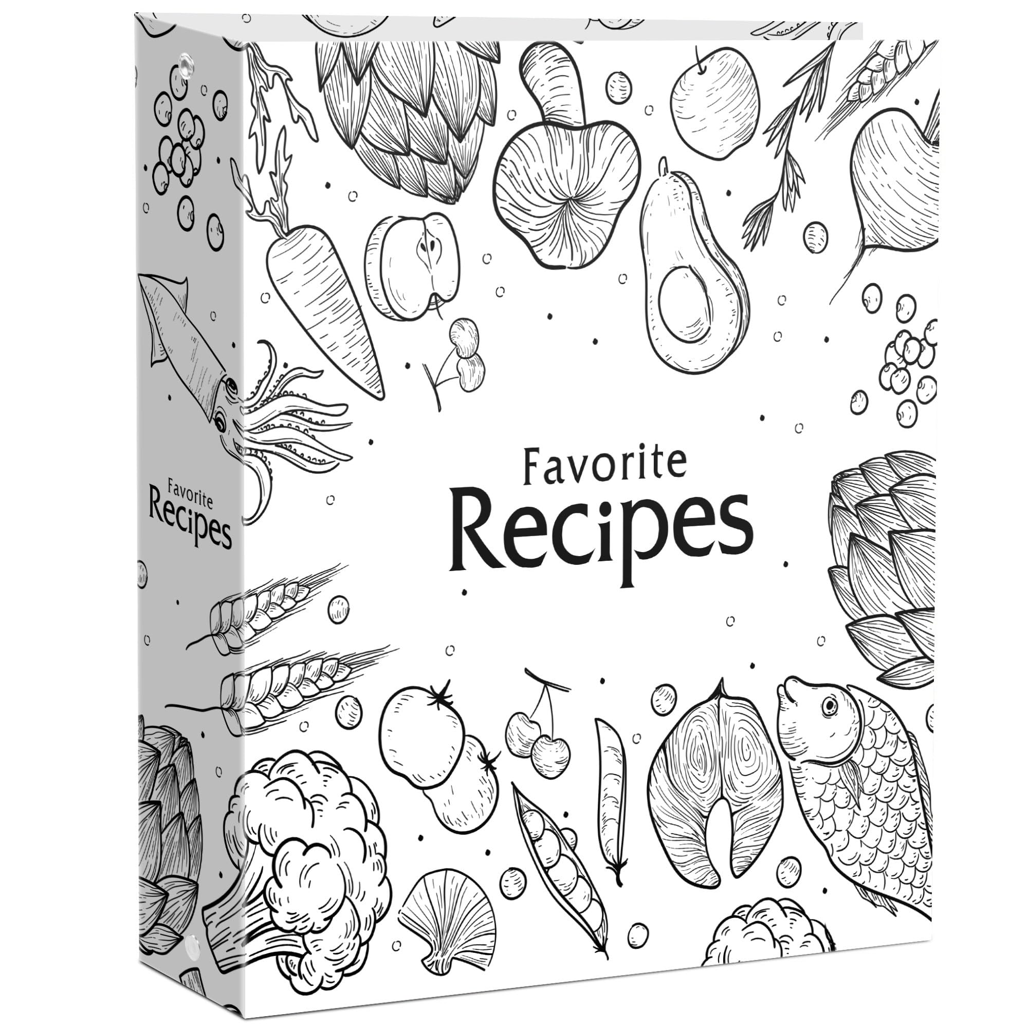 CraftSaints Recipe Binder 8.5x11, 3 Ring DIY Cookbook Kit 12 Dividers &amp; 25 Plastic Sleeves &amp; 25 Recipe Pages &amp; 36 Labels, Recipe Books Binder, Recipe Organizer Binder Kit, Recipe Book (White)