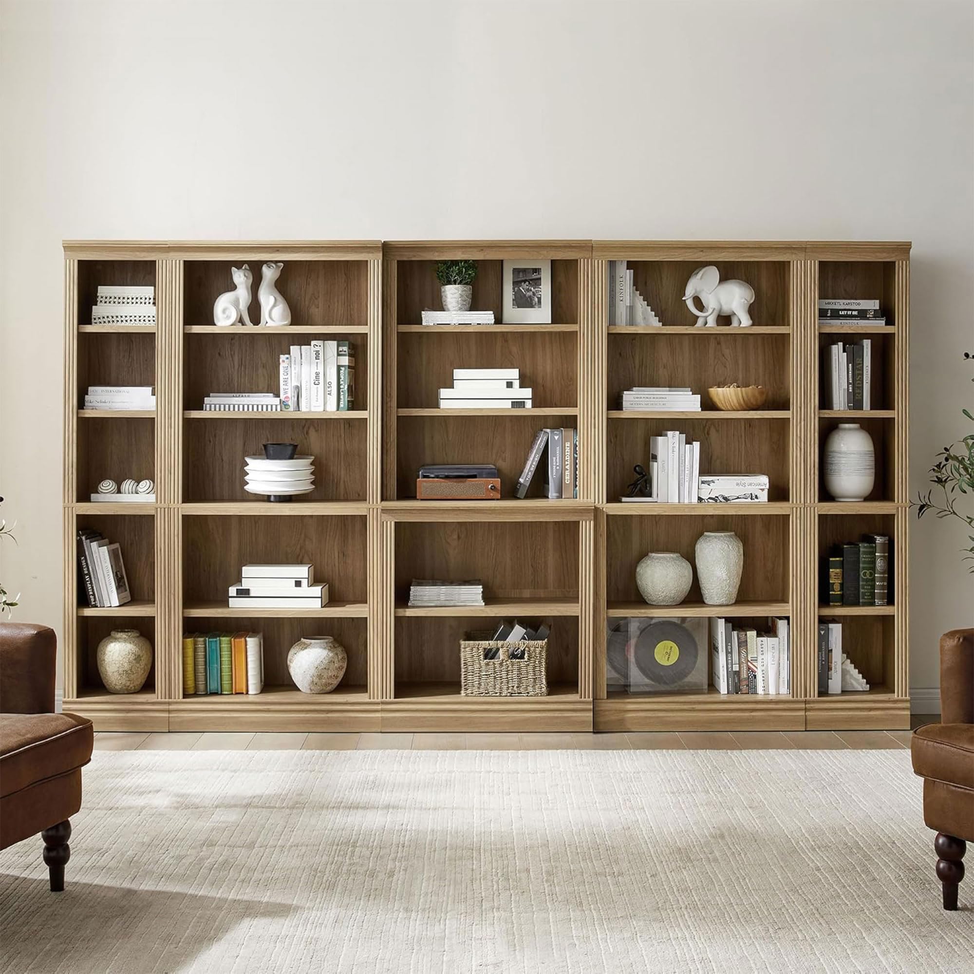 Amazon.com: JAHRSTIM Halston Multi-Depth 5-Tier Cabinet Bookcase w