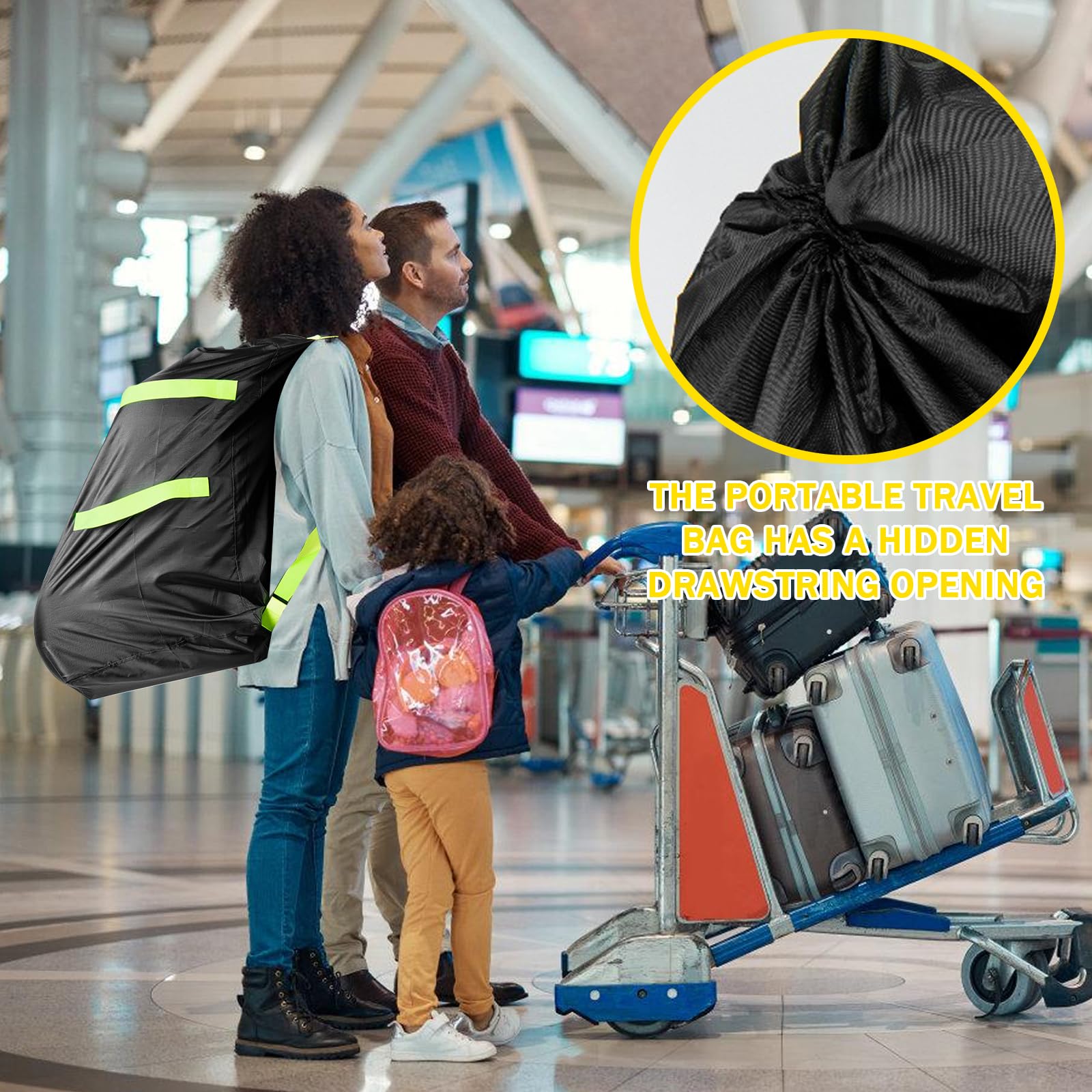 Sac de transport pour siège enfant : Sac de transport imperméable pour poussette Tissu Oxford, sac de siège enfant pour siège auto bébé, sac de voyage portable en soute, sac de siège auto pour pousset