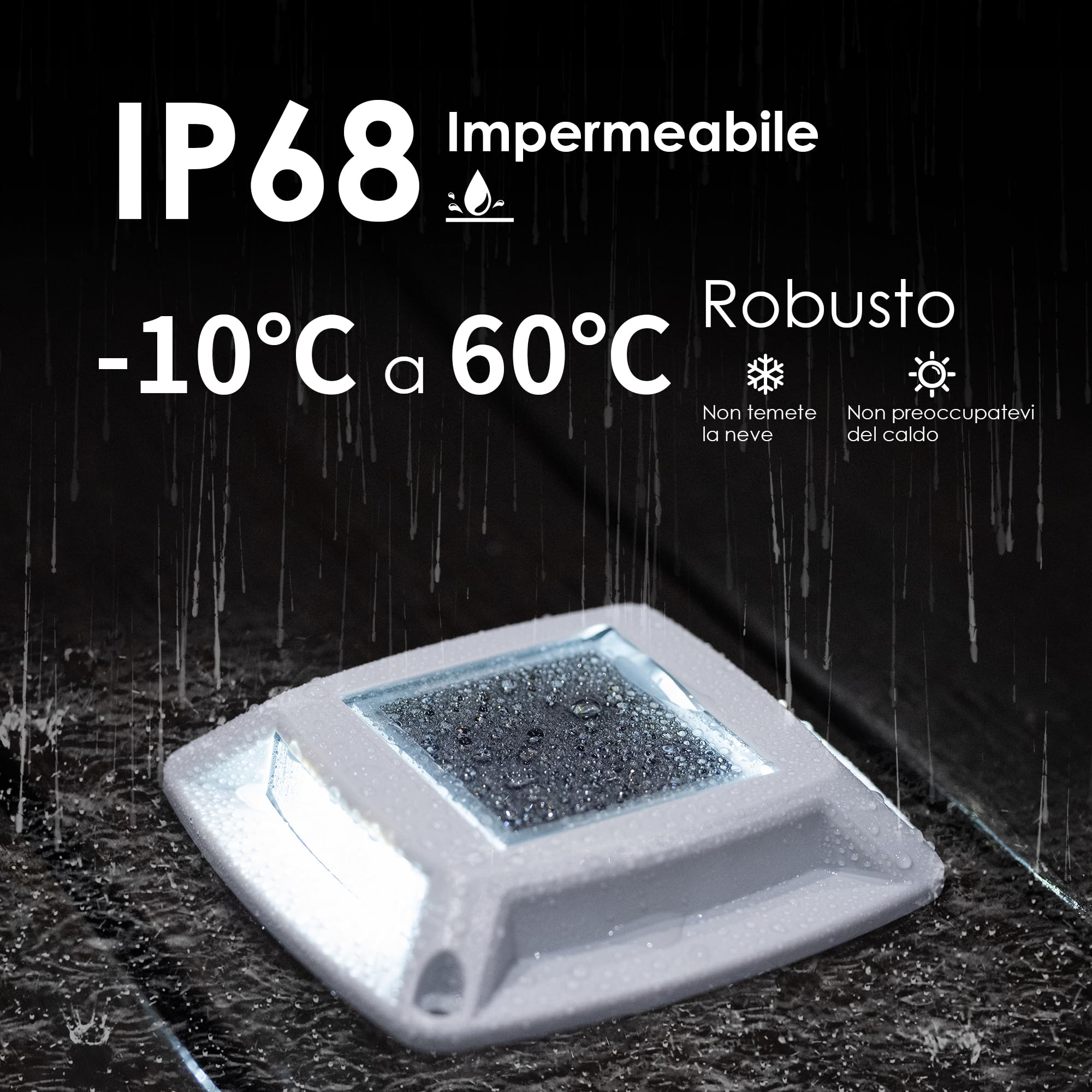 Luci Solari Esterno 2 Articoli Segnapasso LED Esterno Impermeabile IP68 Lampione Solare Bianco Faretti Giardino Solari 24LM Luci LED Solari da Esterno Giardino per Terra, Scale e Piscina