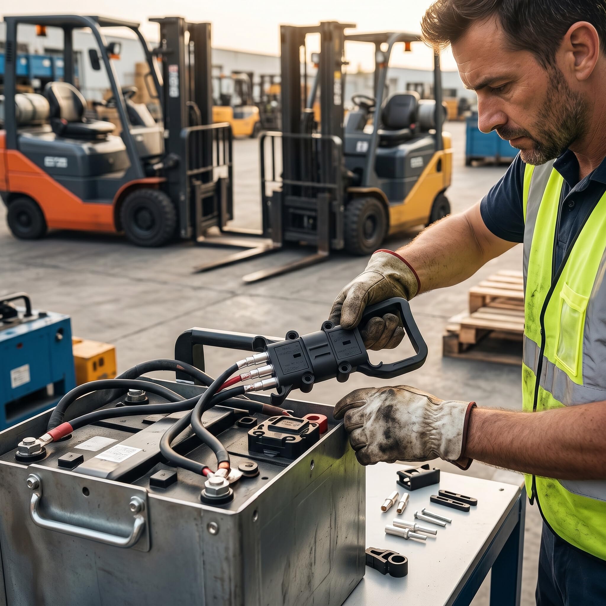 Connettore di Alimentazione del Carrello Elevatore Spina di Ricarica della Batteria da 80 A Connettore della Batteria Spina Maschio e Spina Femmina con Terminale